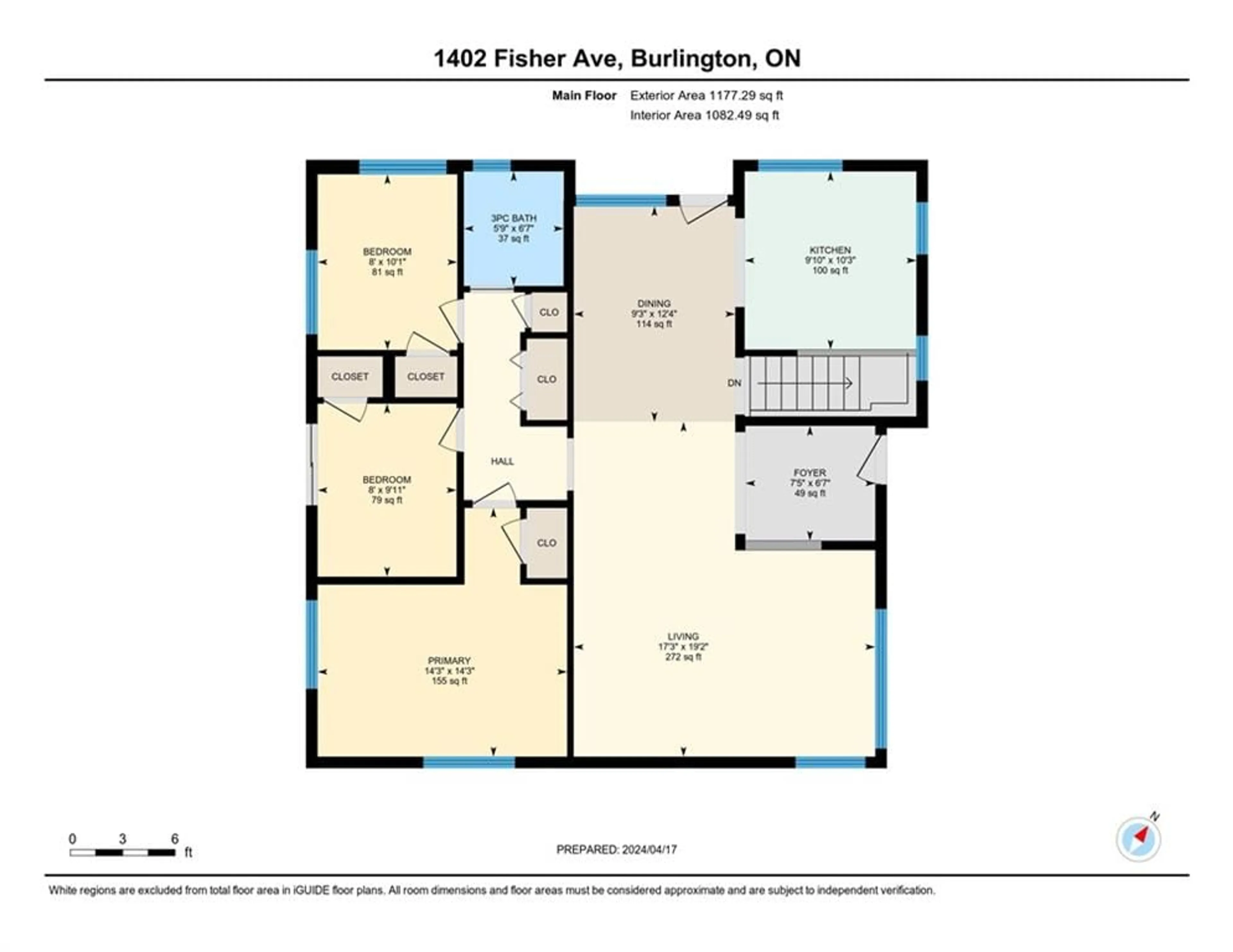 Floor plan for 1402 FISHER Ave, Burlington Ontario L7P 2L6