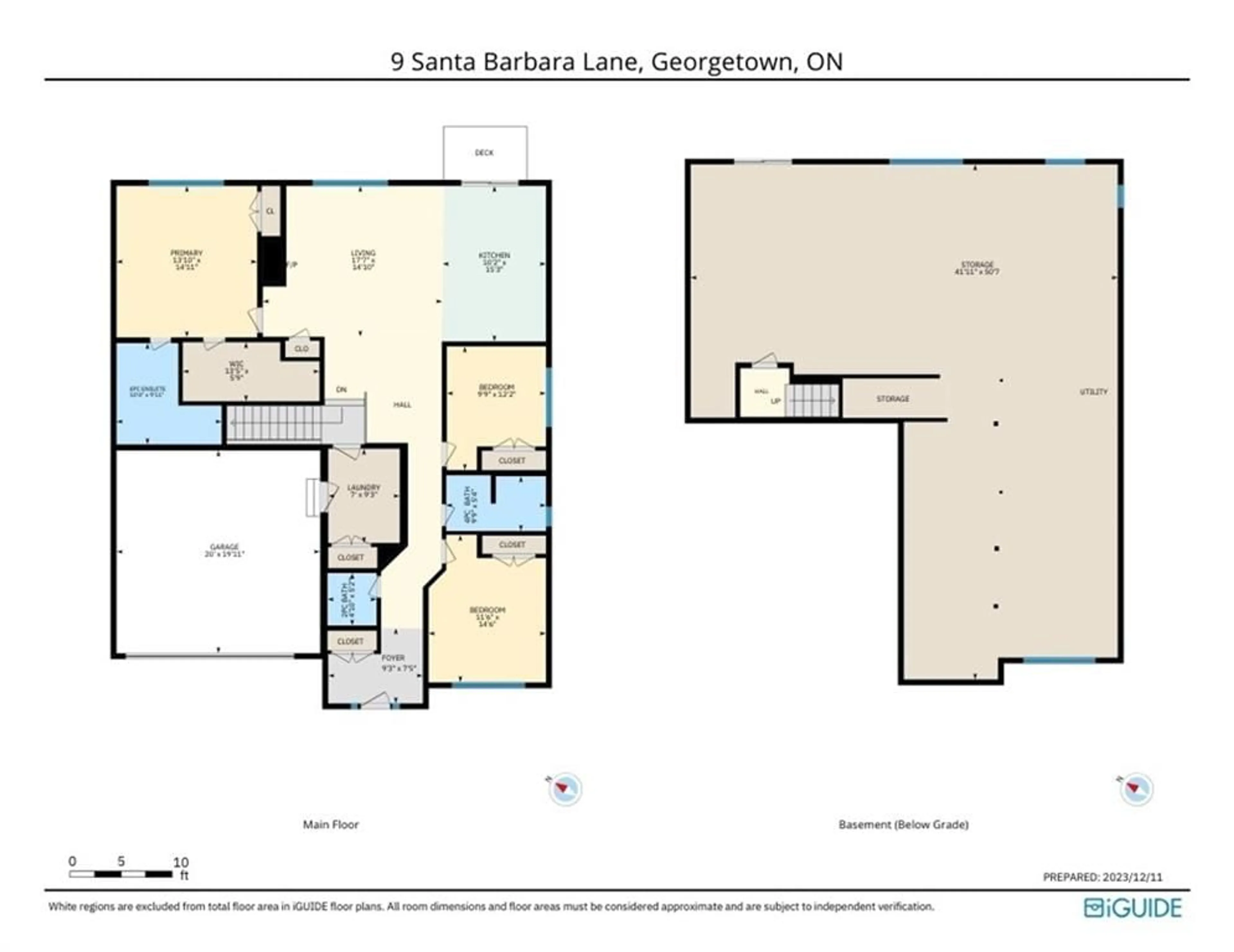 Floor plan for 9 Santa Barbara Lane, Georgetown Ontario L7G 0P7