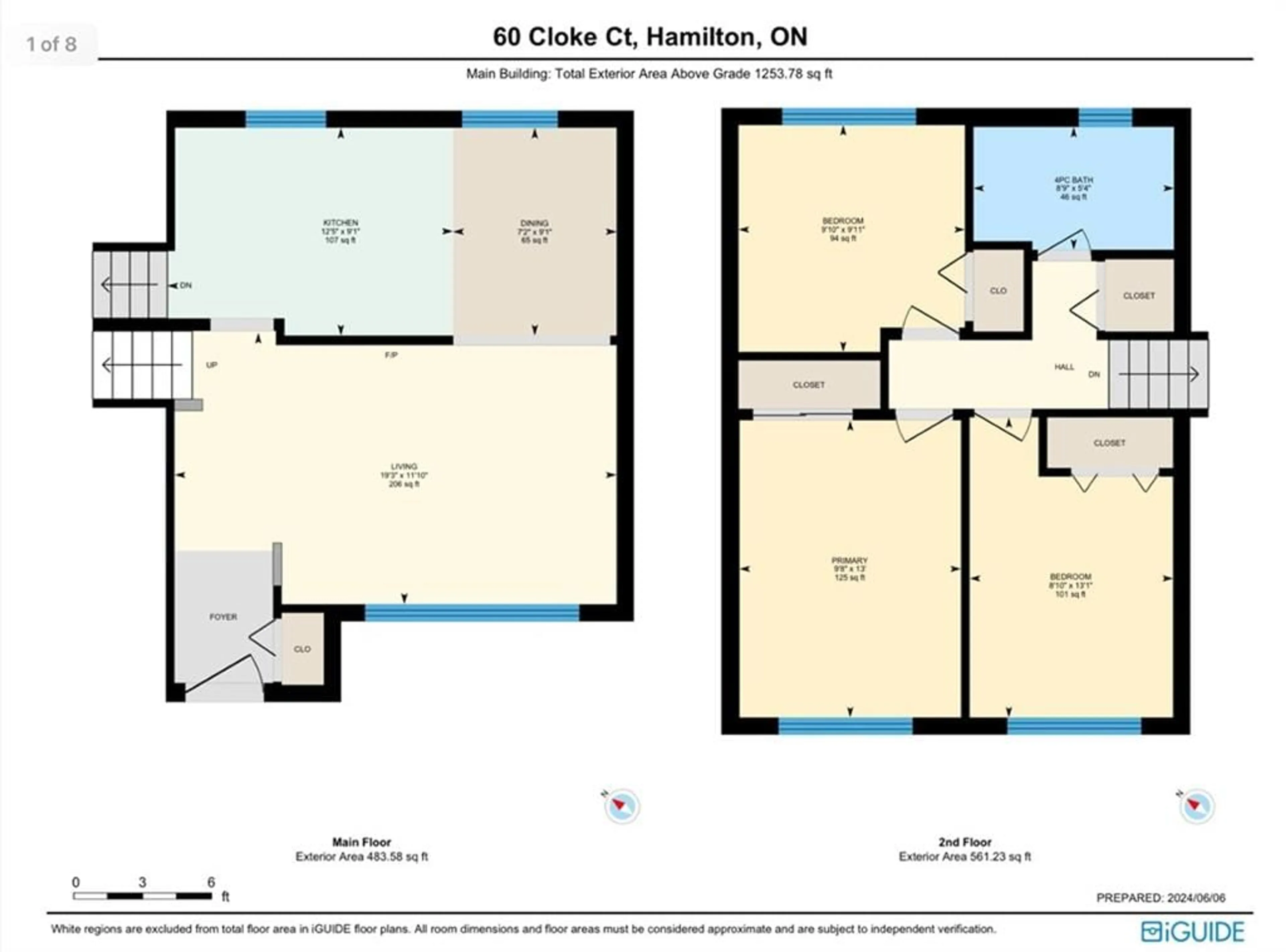 Floor plan for 60 Cloke Crt, Hamilton Ontario L8T 1N5