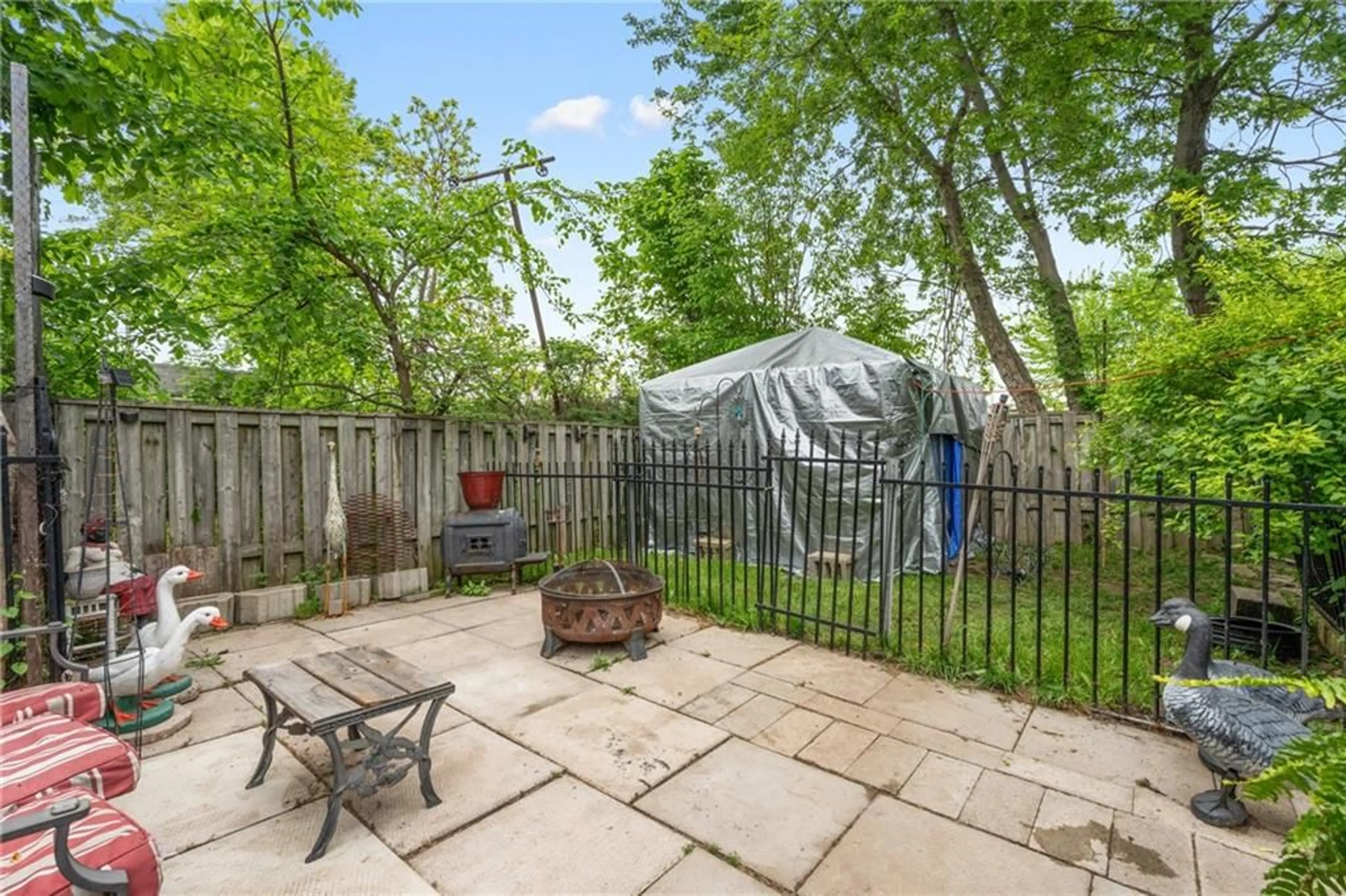 Patio, the fenced backyard for 264 BURGAR St, Welland Ontario L3B 2T6