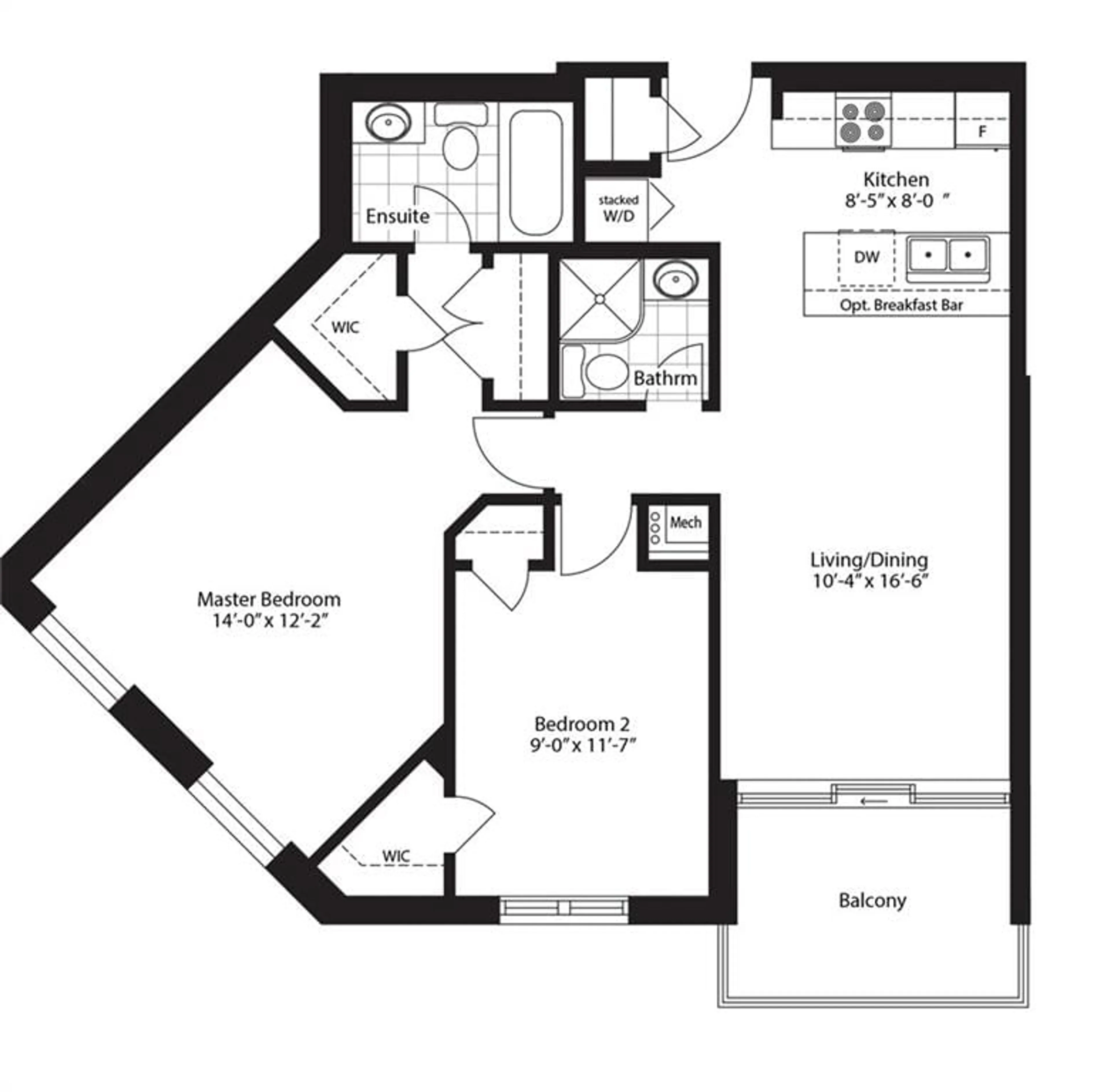 Floor plan for 2750 King St #508, Hamilton Ontario L8G 0B8