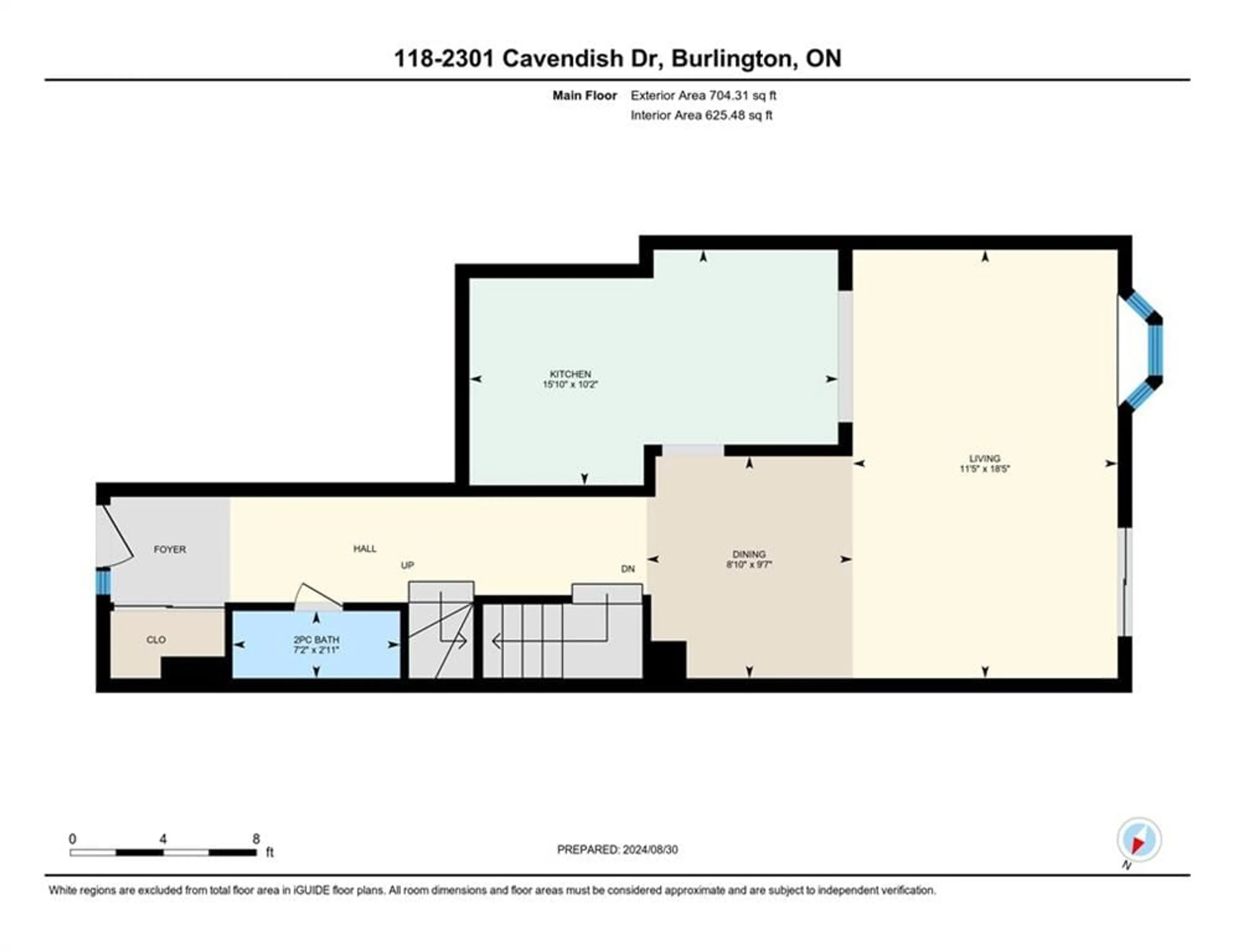 Floor plan for 2301 CAVENDISH Dr #118, Burlington Ontario L7P 3M3