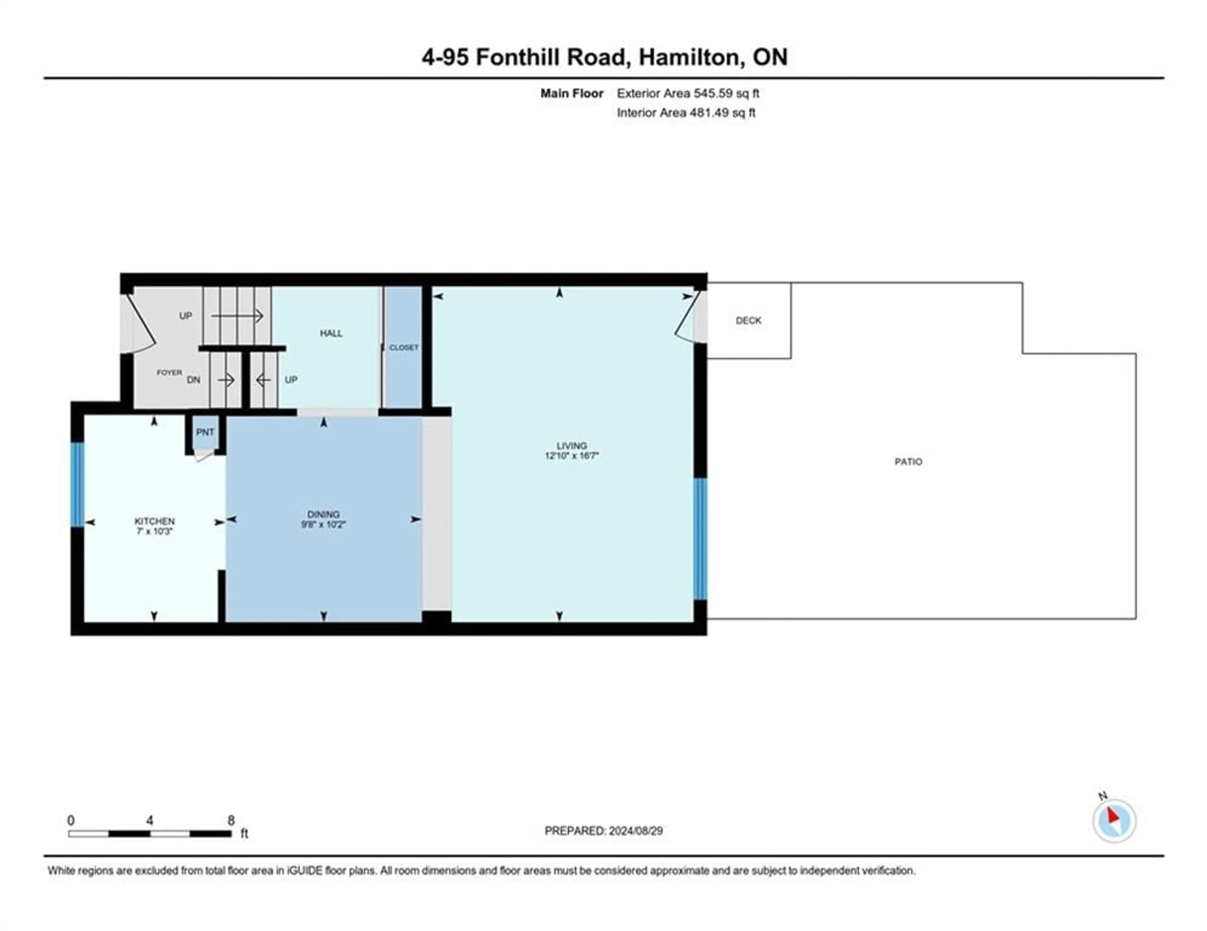 Floor plan for 95 FONTHILL Rd #4, Hamilton Ontario L9C 6T1