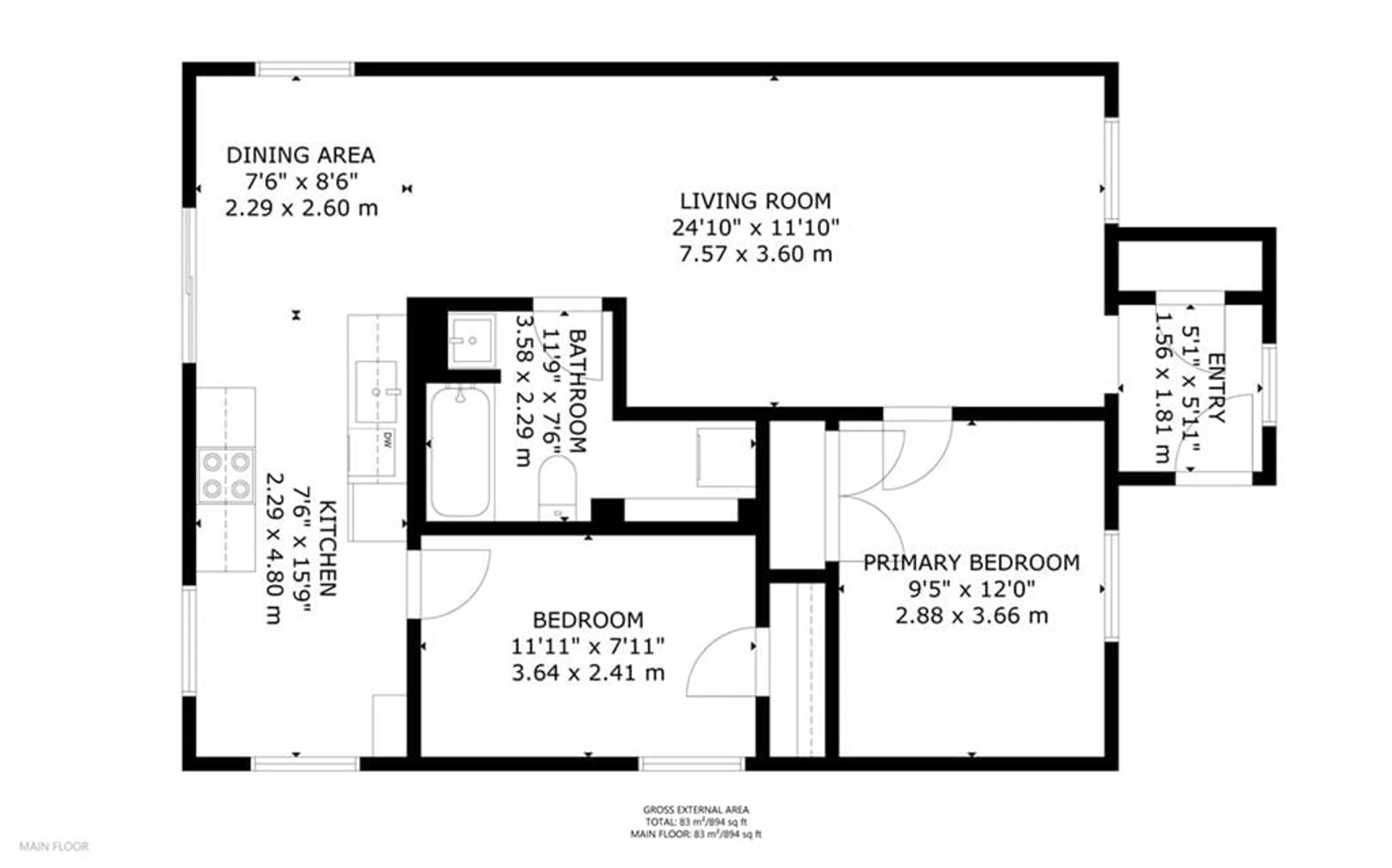 Floor plan for 276 Ivon Ave, Hamilton Ontario L8H 5T2