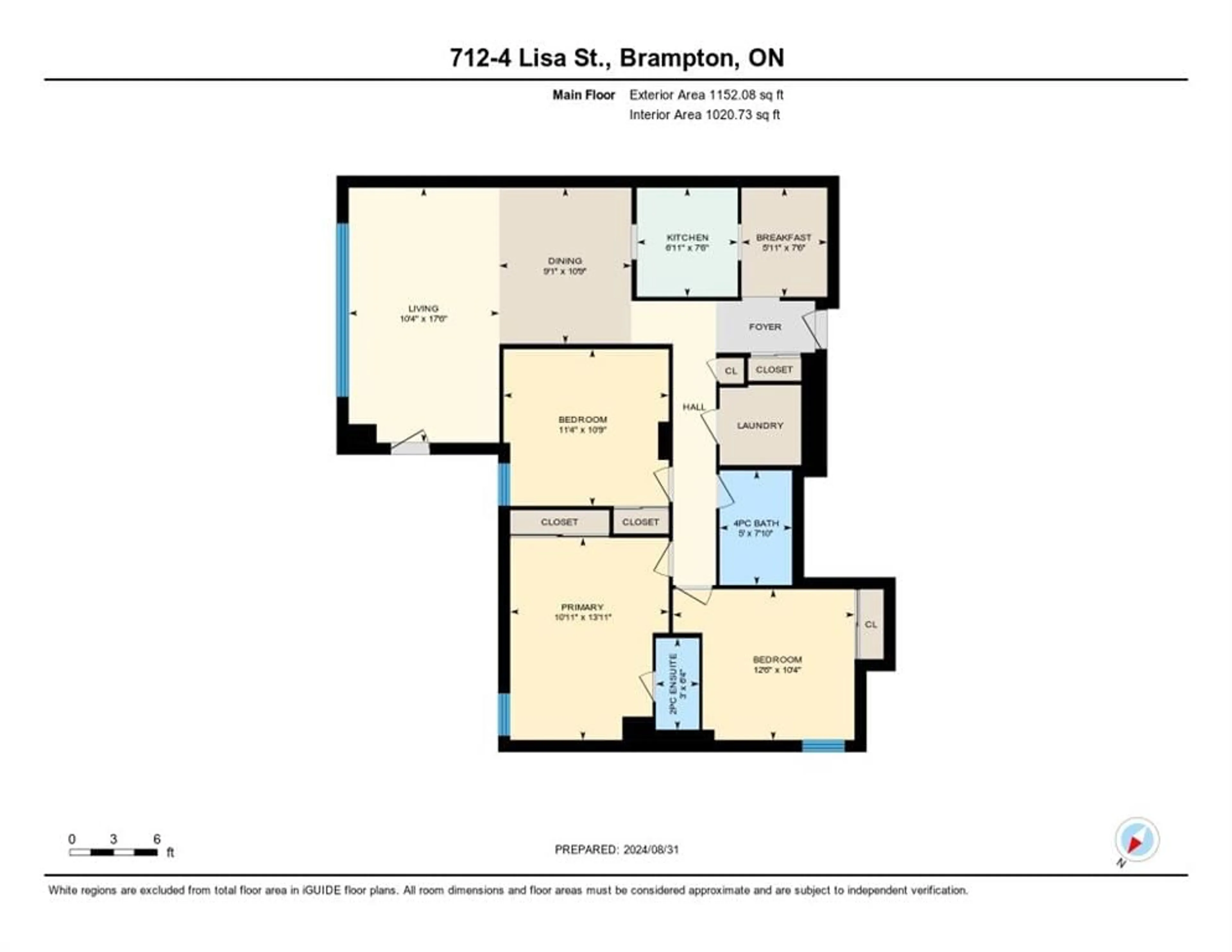 Floor plan for 4 LISA St #712, Brampton Ontario L6T 4B6