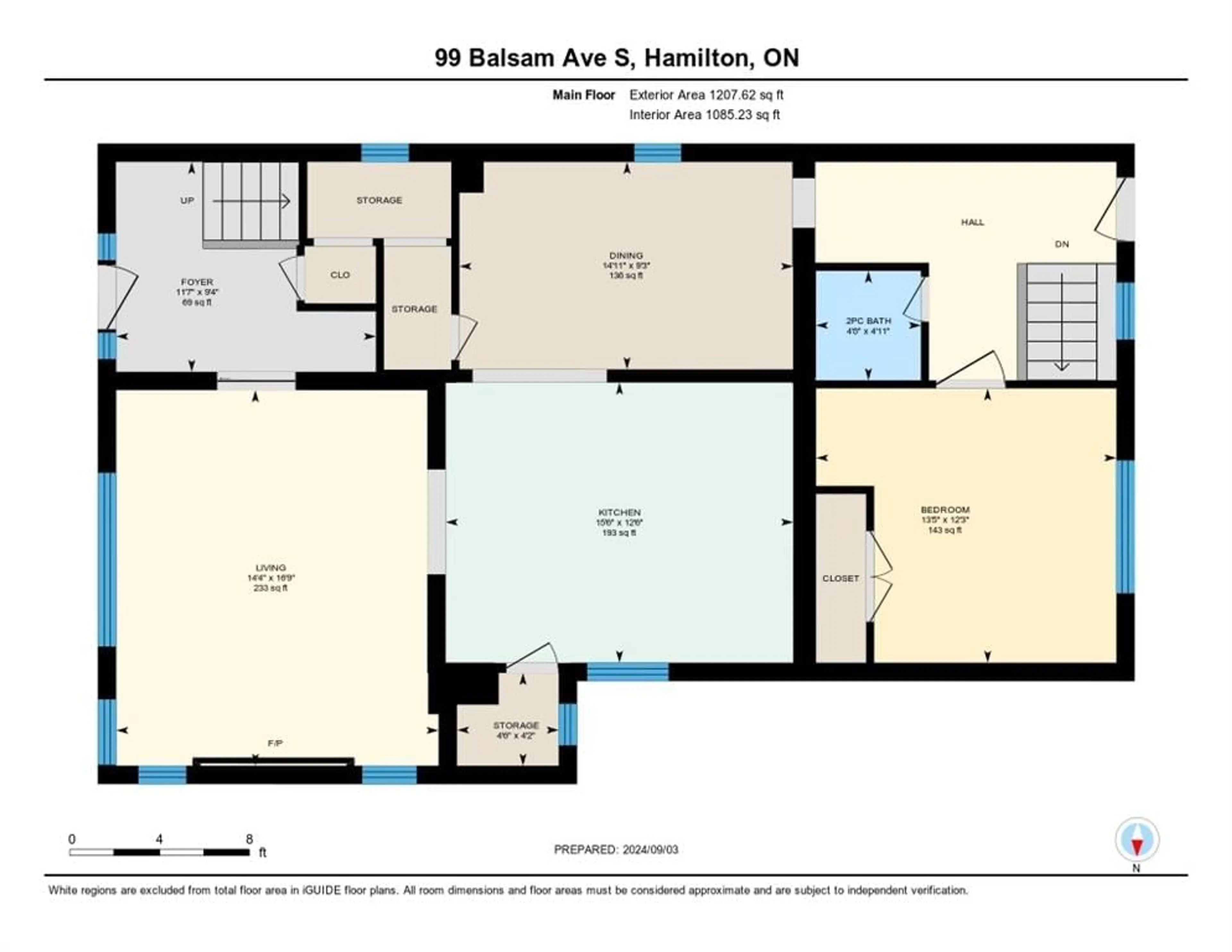 Floor plan for 99 BALSAM Ave, Hamilton Ontario L8M 3B2