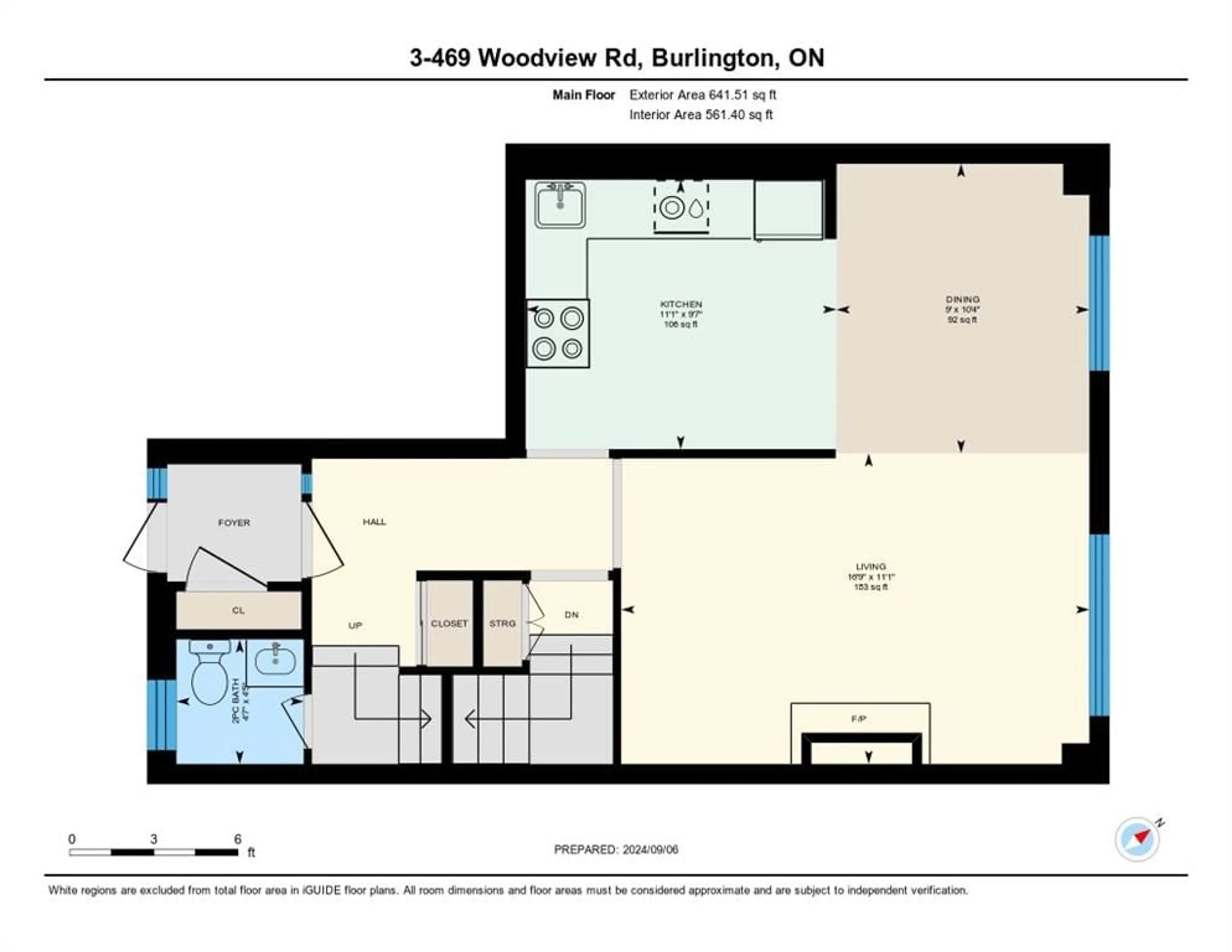 Floor plan for 469 WOODVIEW Rd #3, Burlington Ontario L7N 2Z9