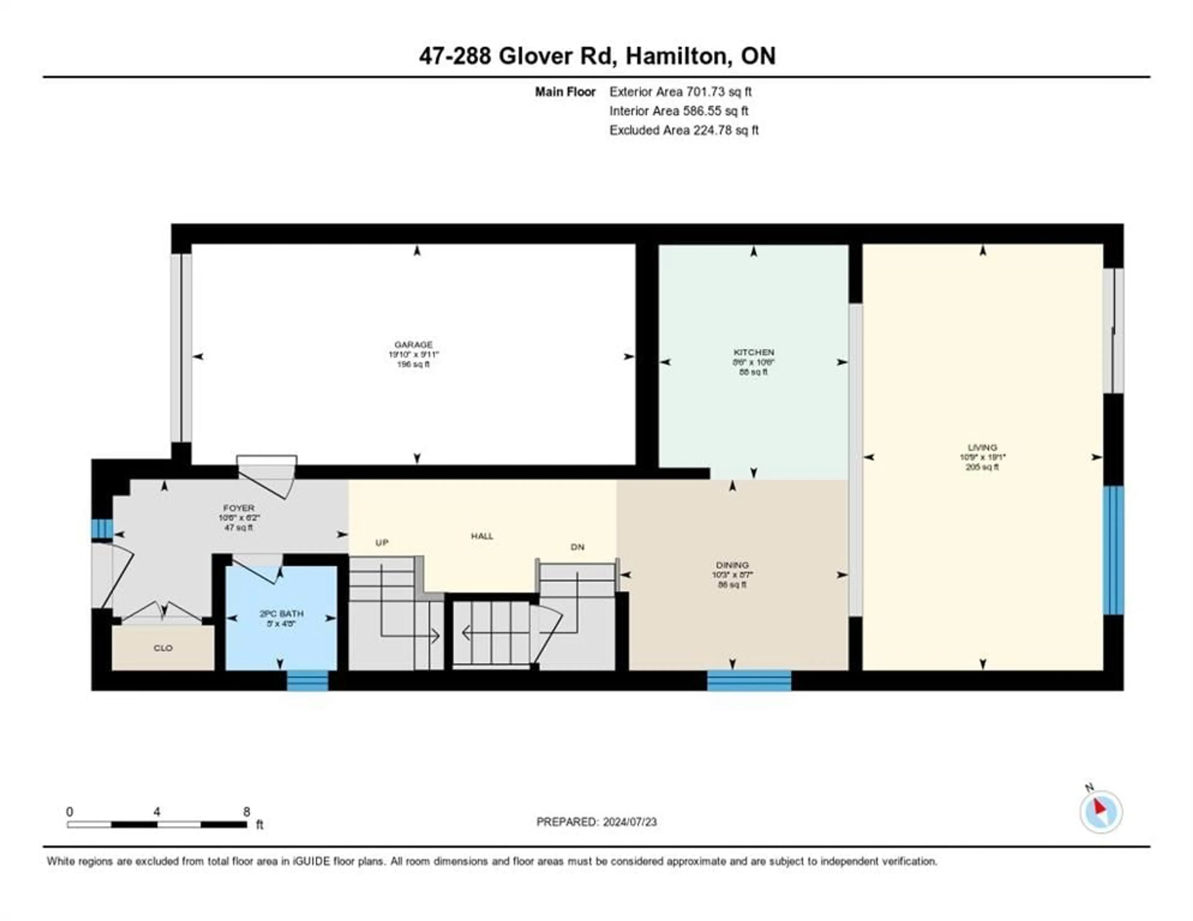 Floor plan for 288 GLOVER Rd #47, Stoney Creek Ontario L8E 5H6