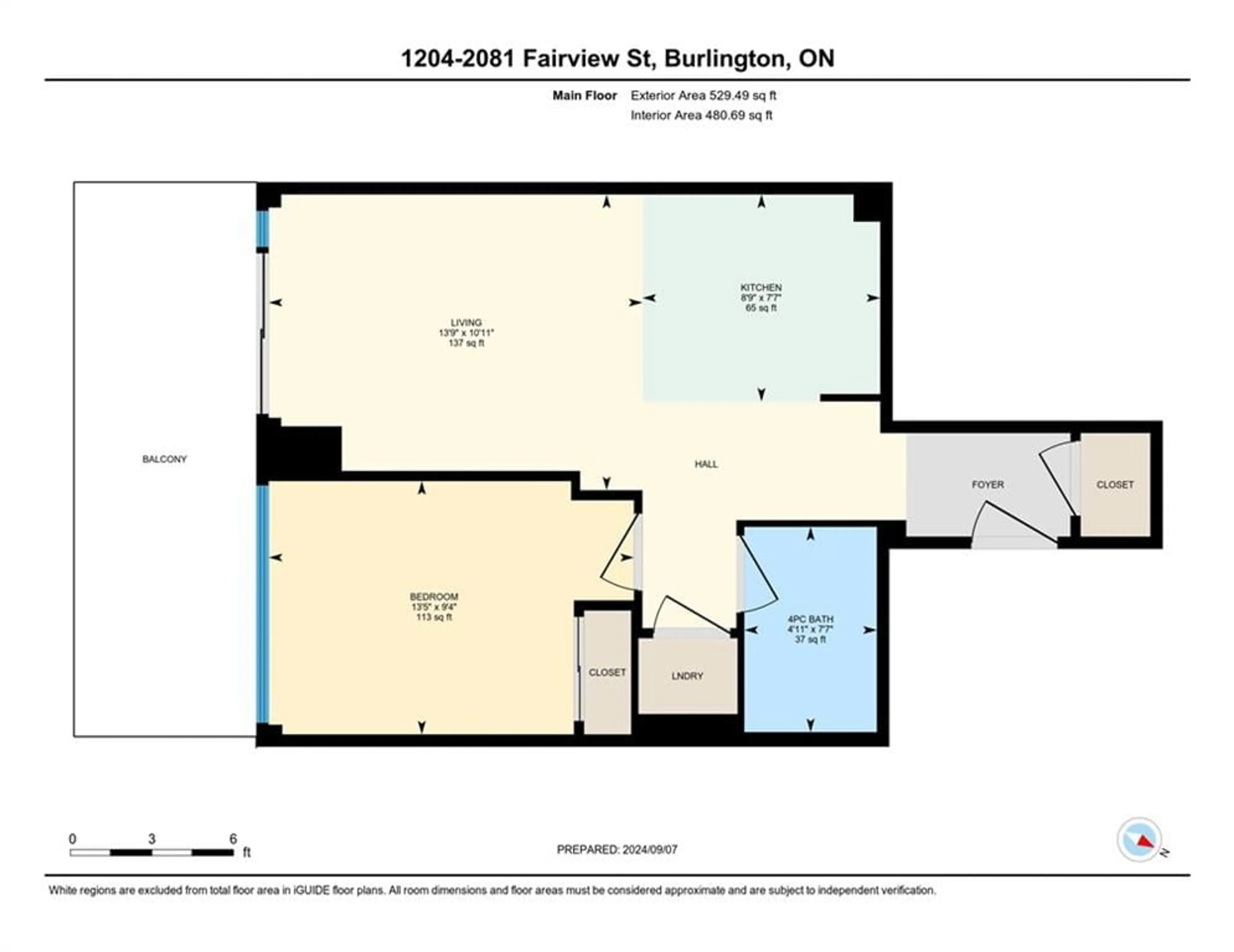 Floor plan for 2081 Fairview St #1204, Burlington Ontario L7R 0E4