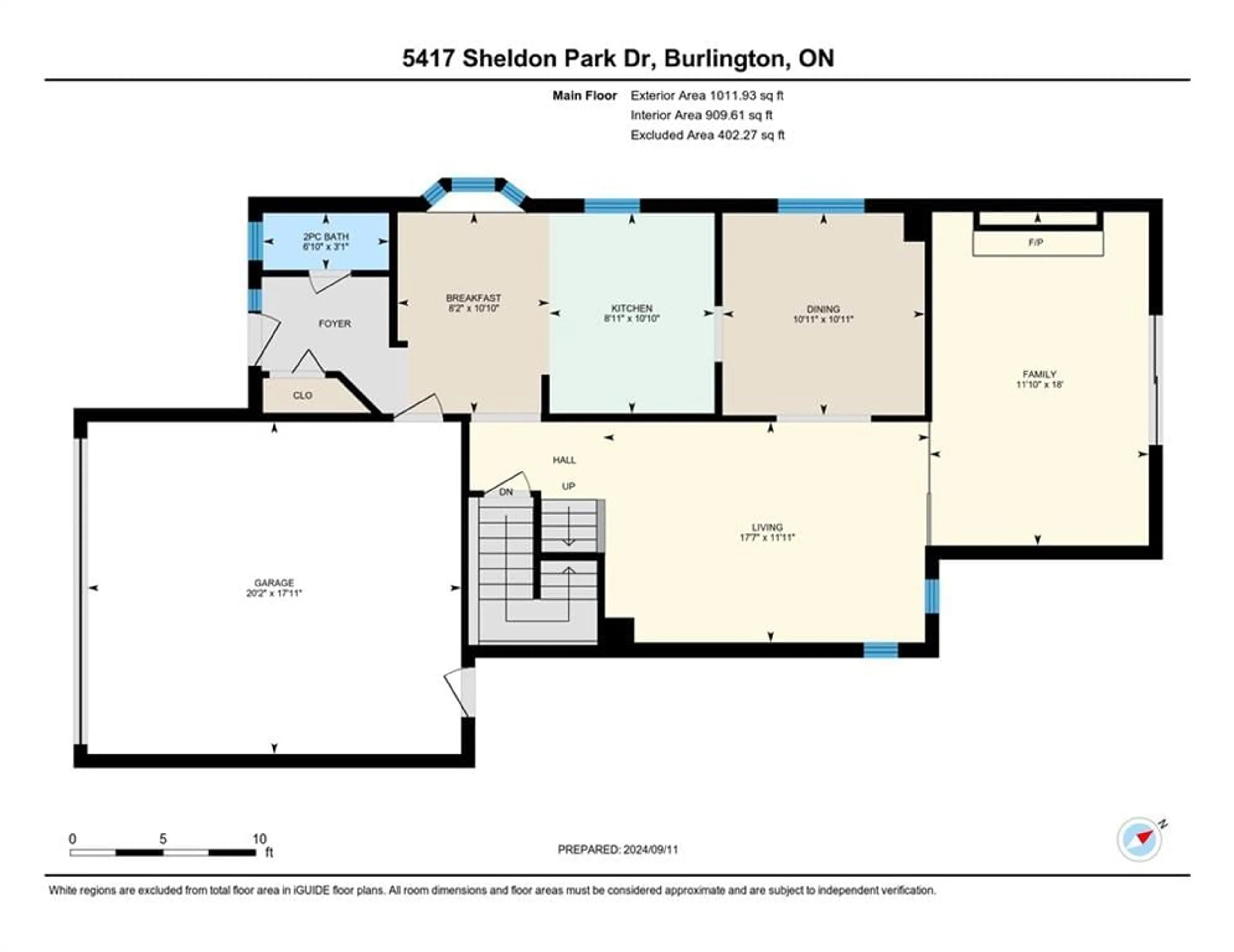 Floor plan for 5417 SHELDON PARK Dr, Burlington Ontario L7L 5X2