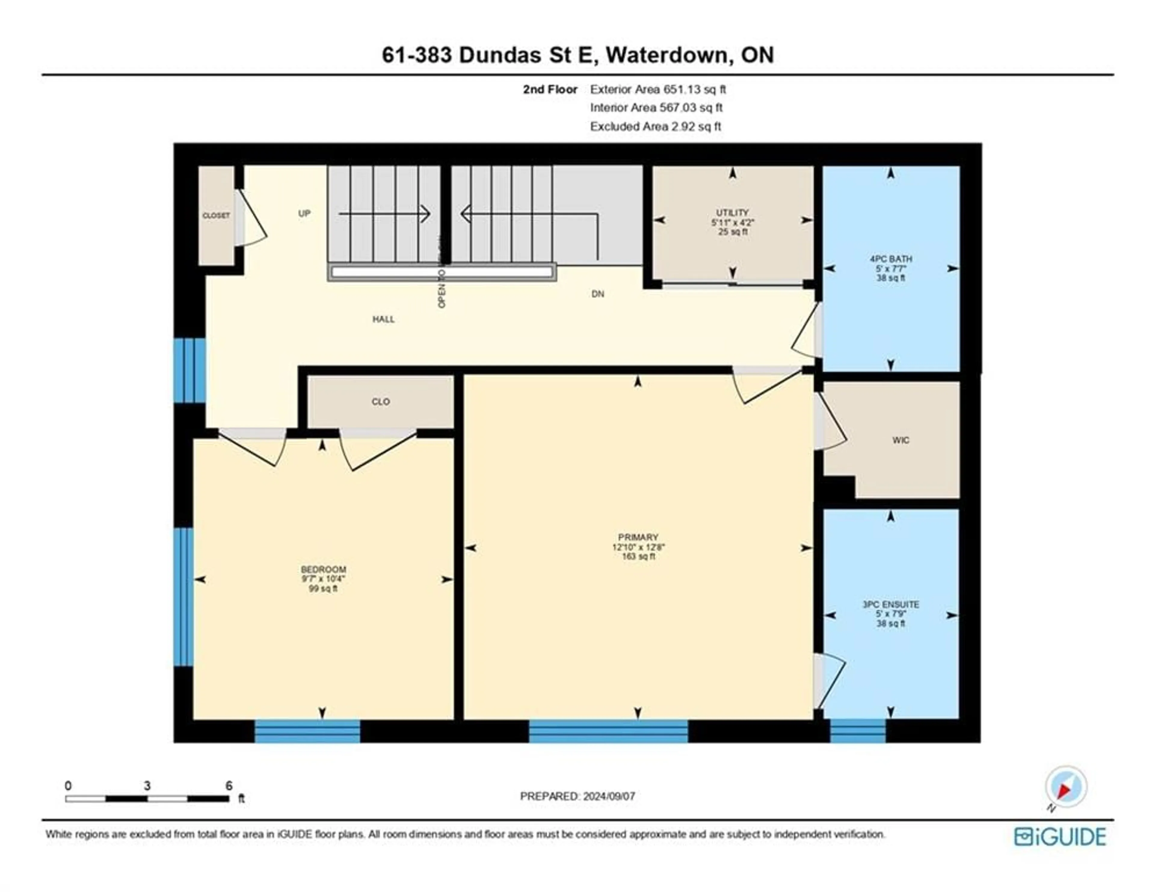 Floor plan for 383 DUNDAS St #61, Waterdown Ontario L8B 1X6