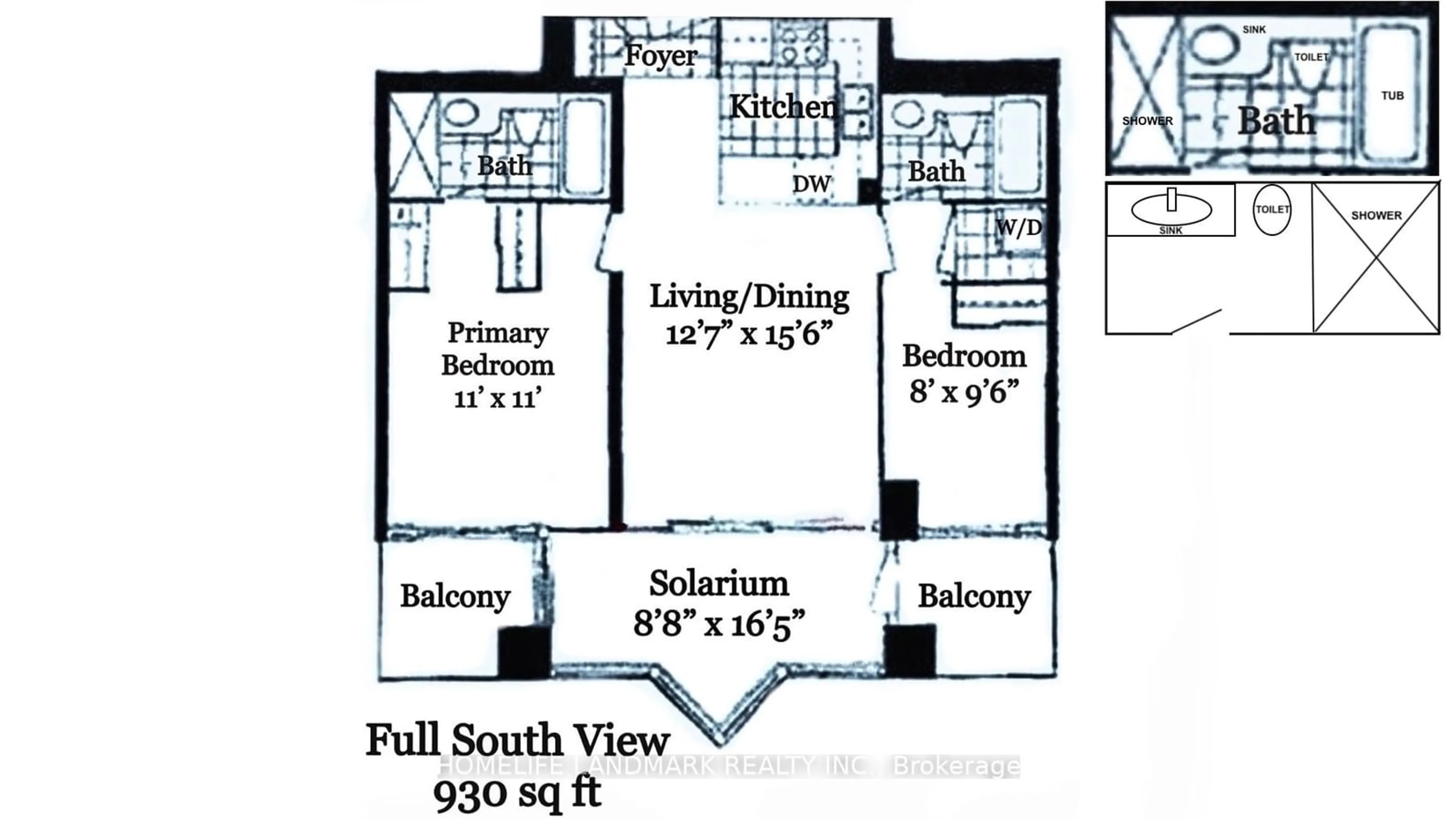 Floor plan for 230 Queens Quay #2612, Toronto Ontario M5J 2Y7