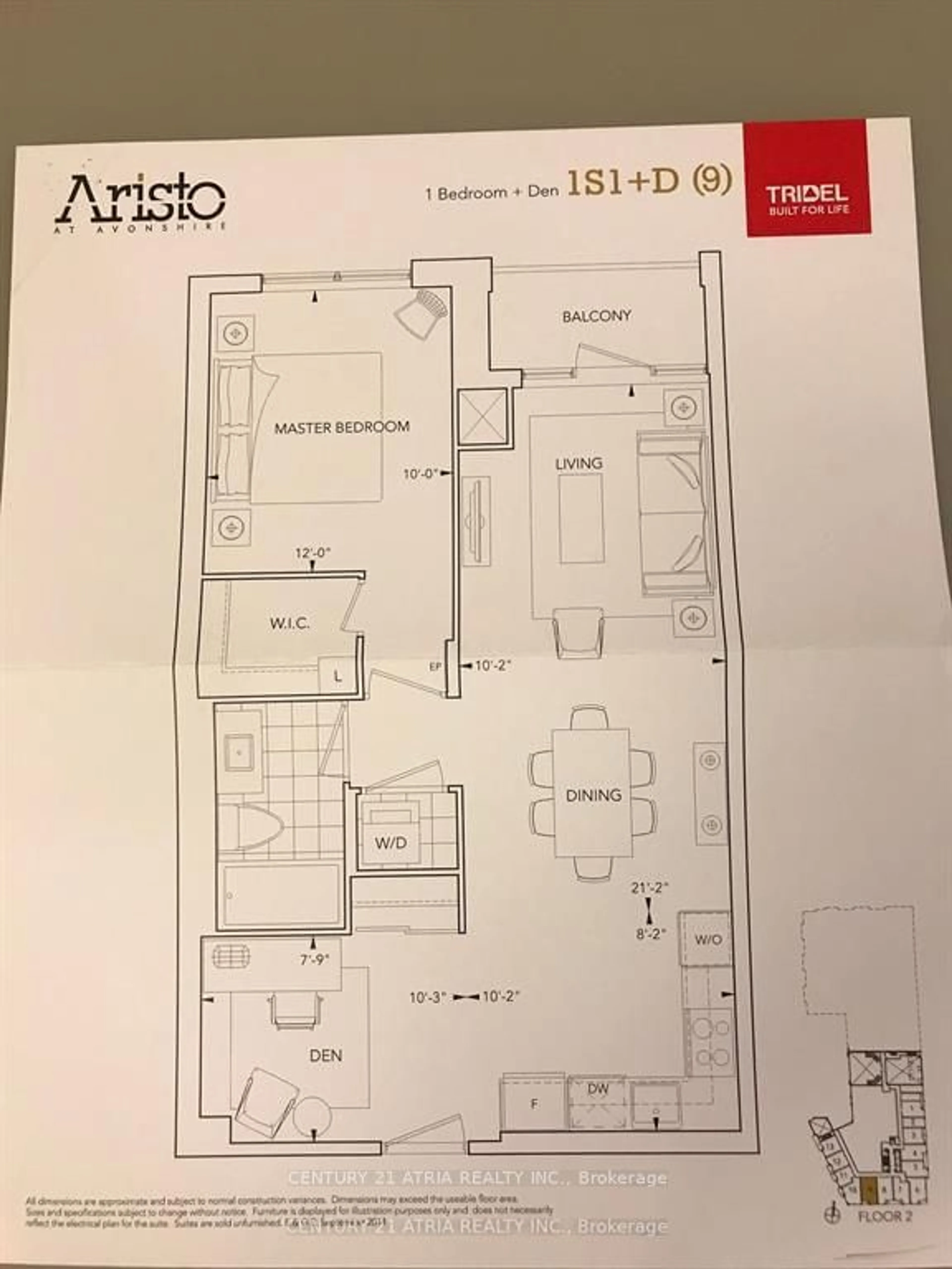 Floor plan for 120 Harrison Garden Blvd #109, Toronto Ontario M2H 0H1