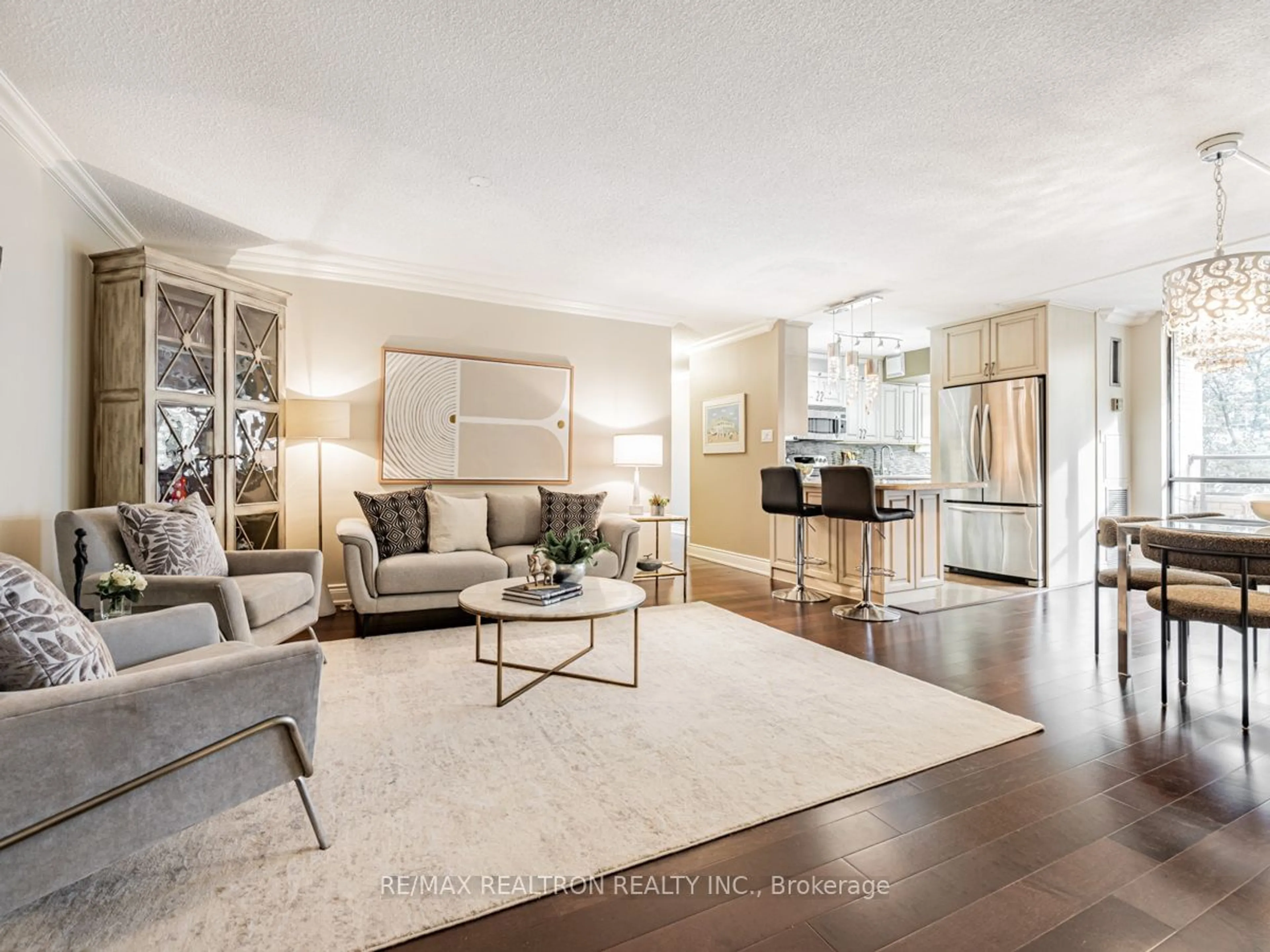 Living room, wood floors for 22 Shallmar Blvd #404, Toronto Ontario M5N 2Z8