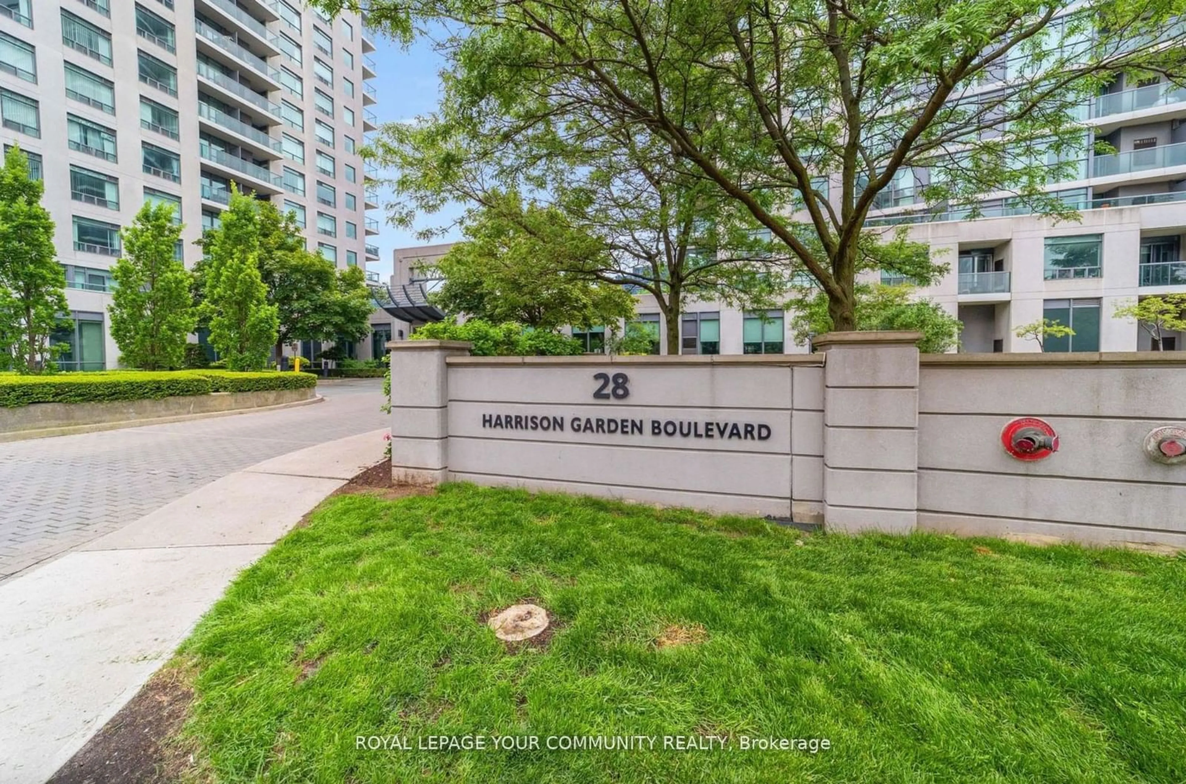 A pic from exterior of the house or condo, the street view for 28 Harrison Garden Blvd #2101, Toronto Ontario M2N 7B5