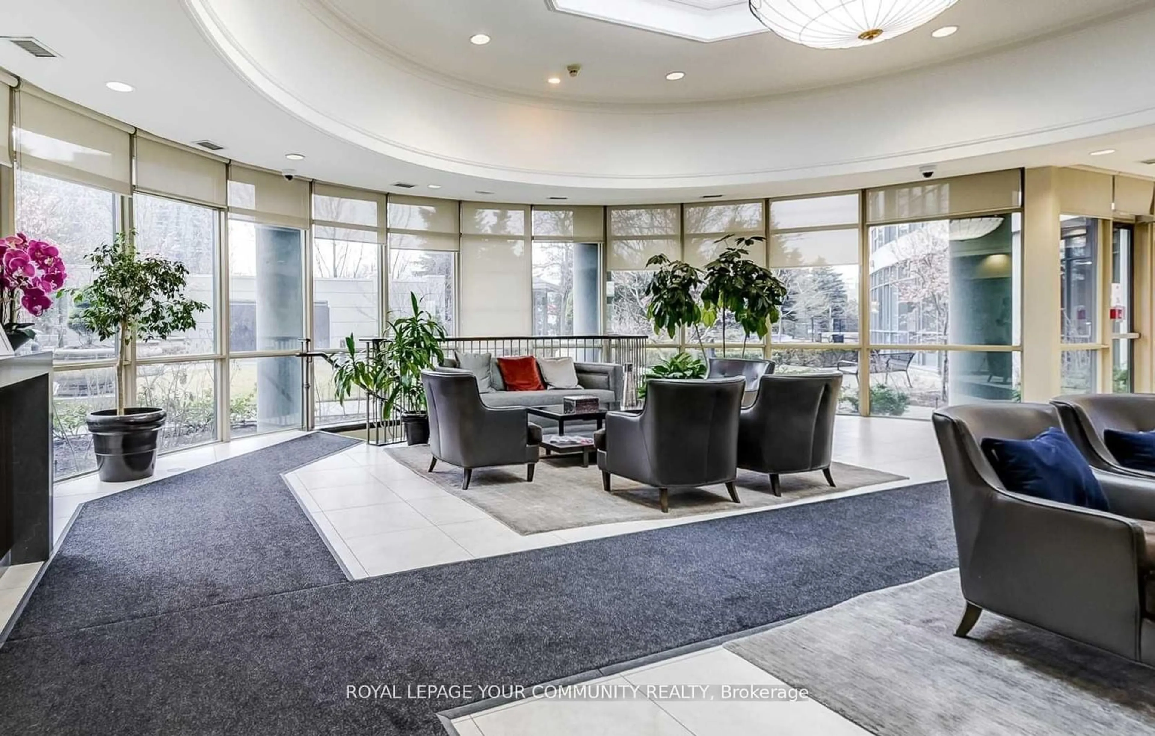 Indoor lobby, carpet floors for 28 Harrison Garden Blvd #2101, Toronto Ontario M2N 7B5