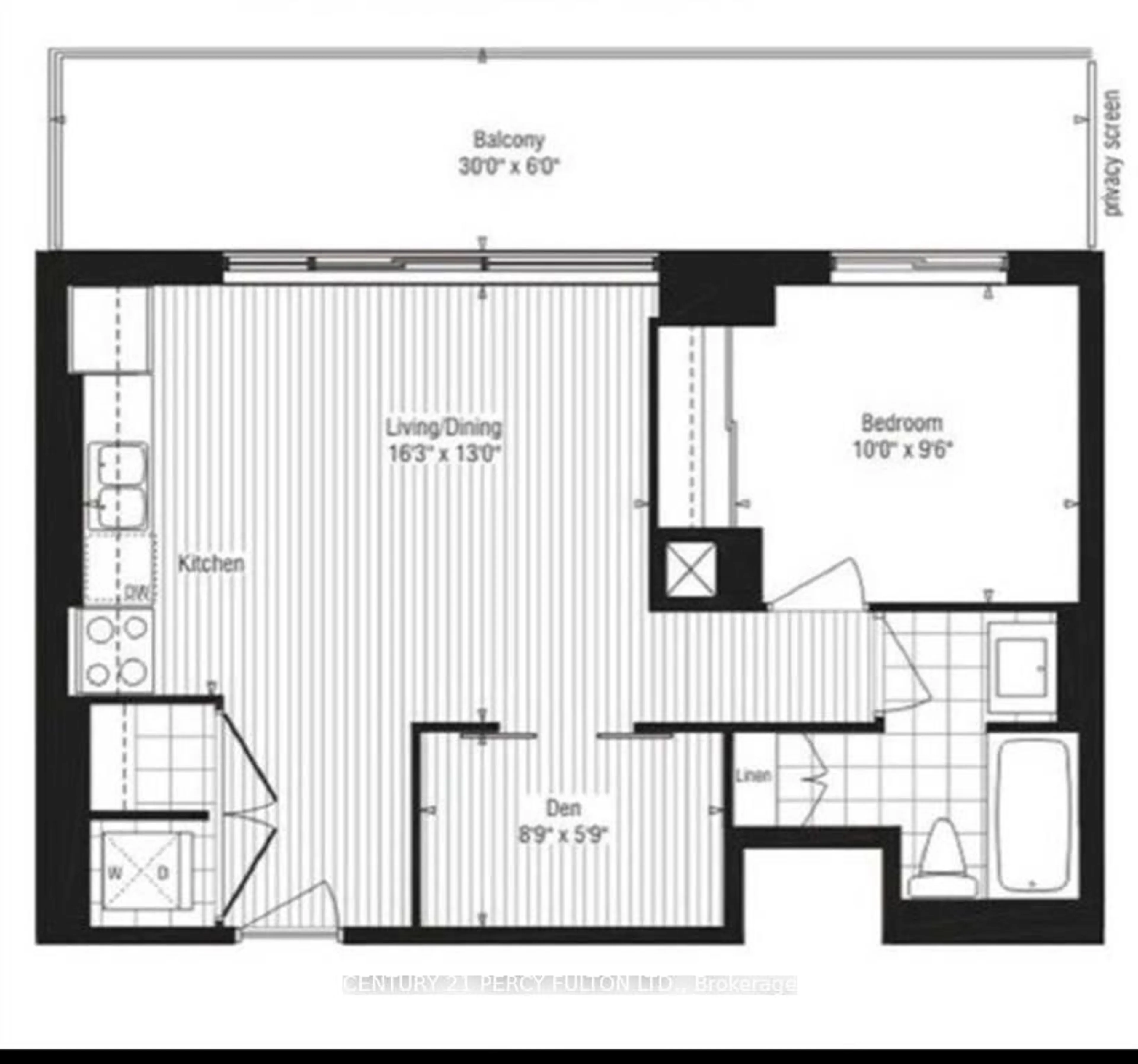 Floor plan for 100 Western Battery Rd #1004, Toronto Ontario M6K 3S2