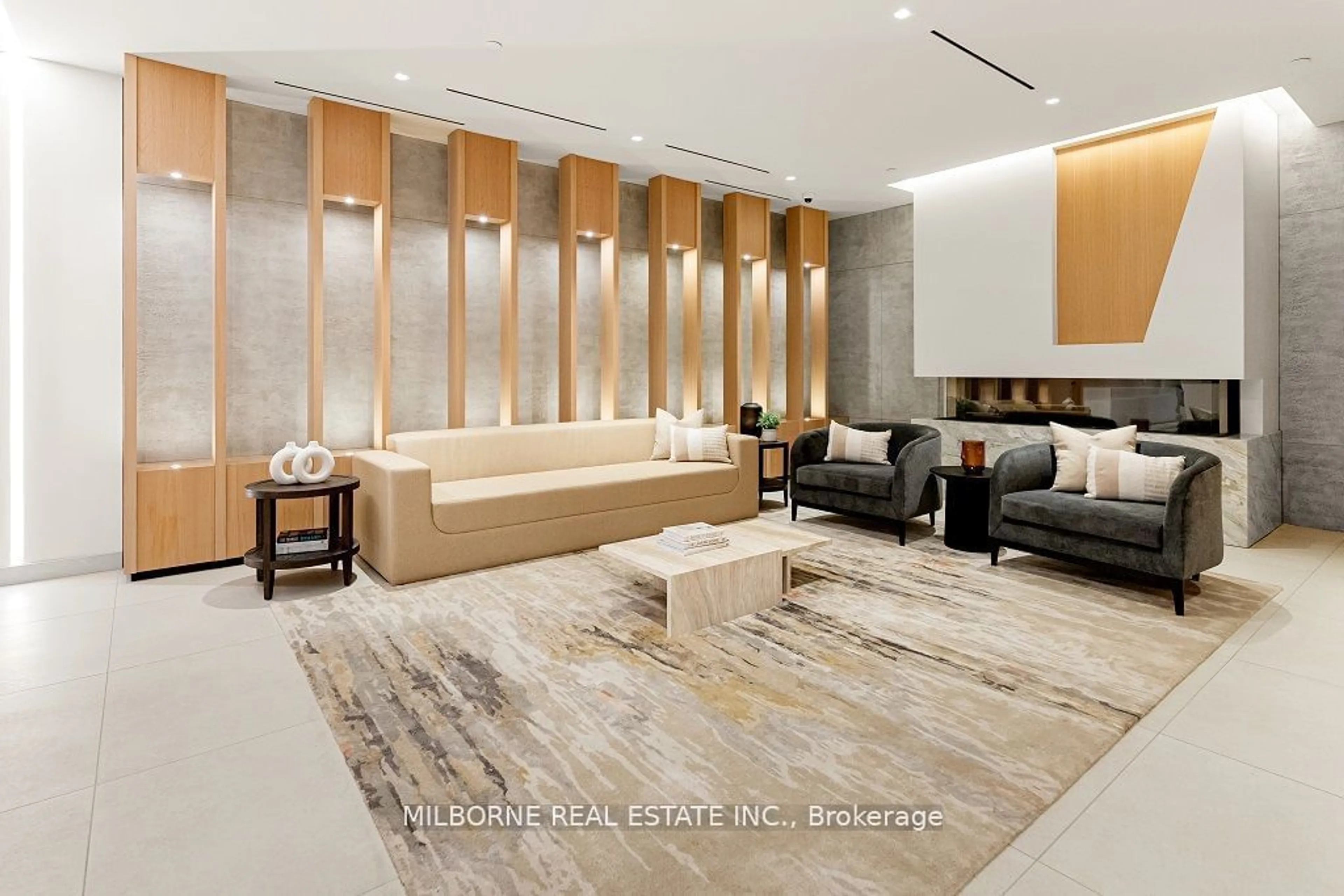 Indoor lobby, ceramic floors for 5 Defries St #3609, Toronto Ontario M5A 0W7