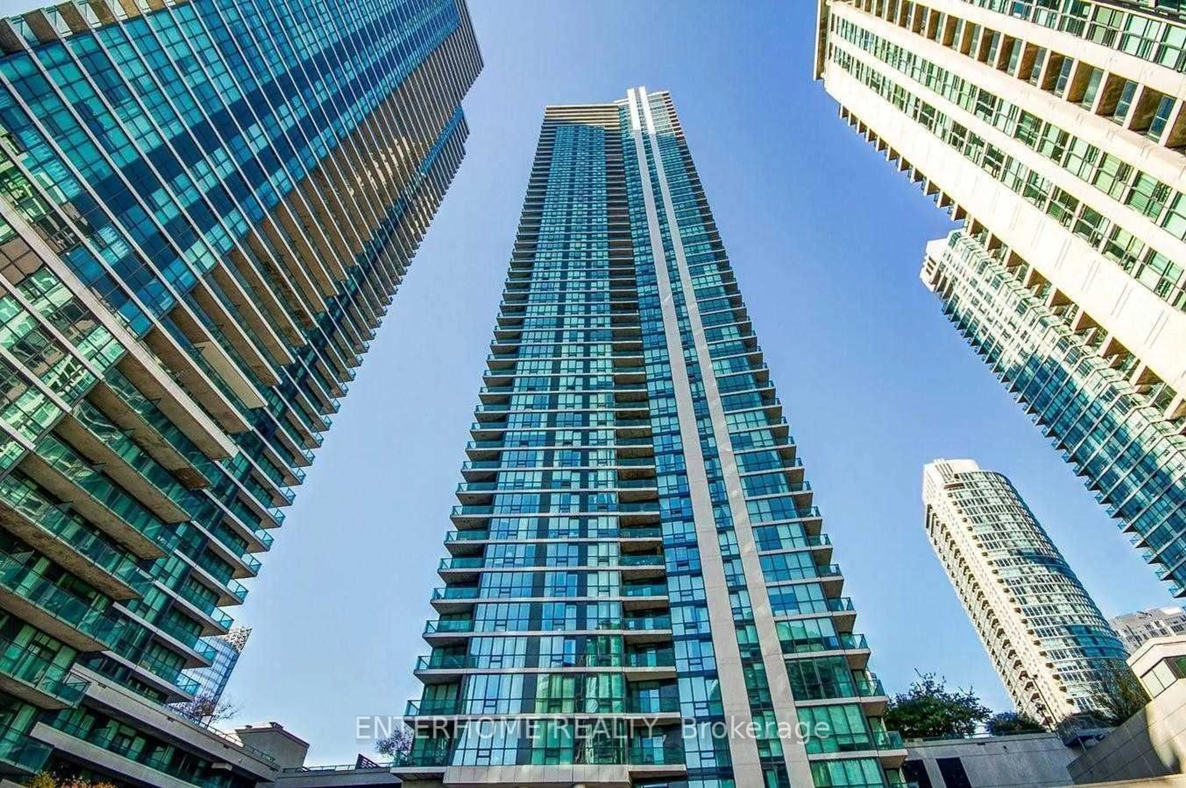 A pic from exterior of the house or condo, the view of city buildings for 18 Harbour St #2906, Toronto Ontario M5J 2Z6