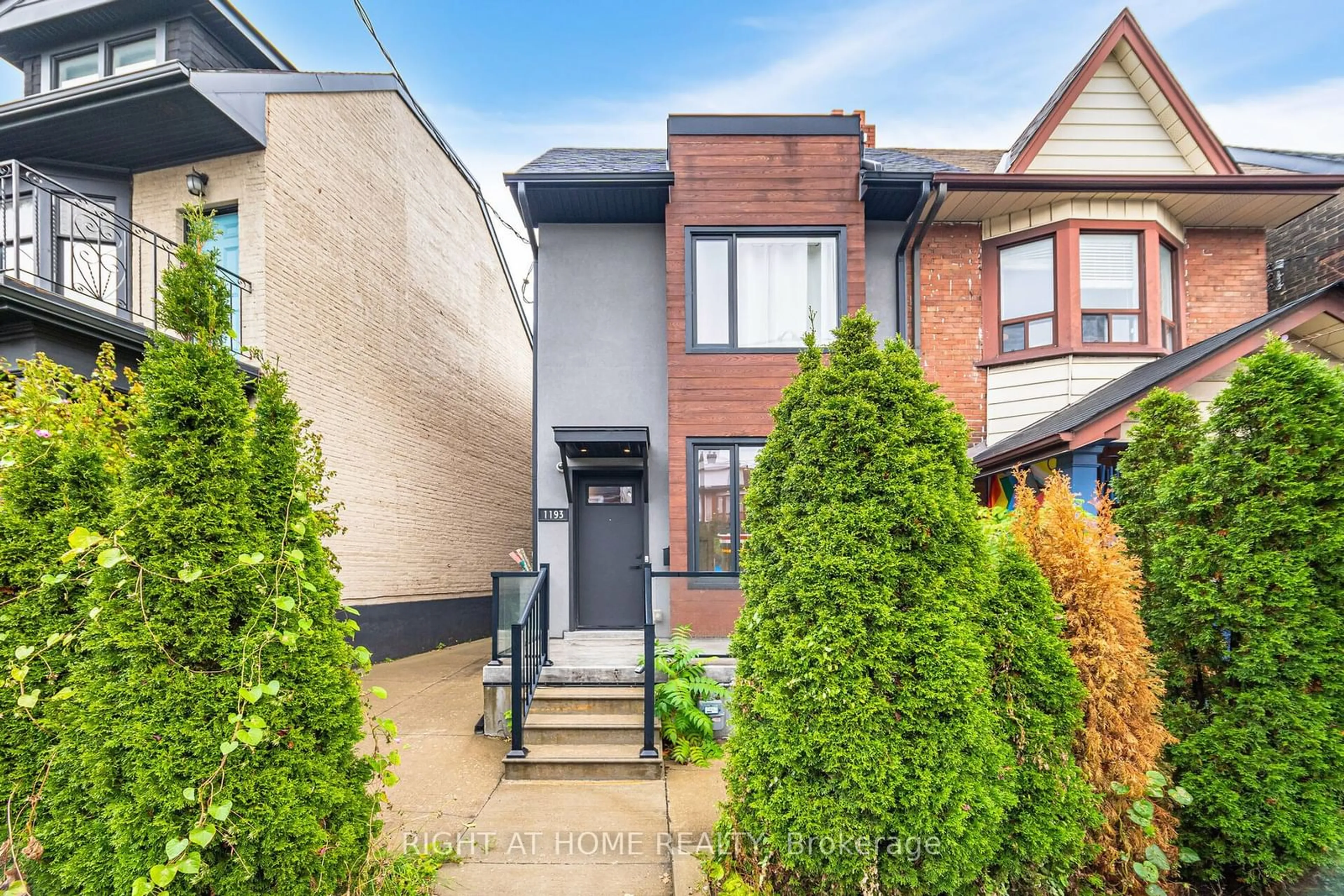 Home with brick exterior material for 1193 Ossington Ave, Toronto Ontario M6G 3W4