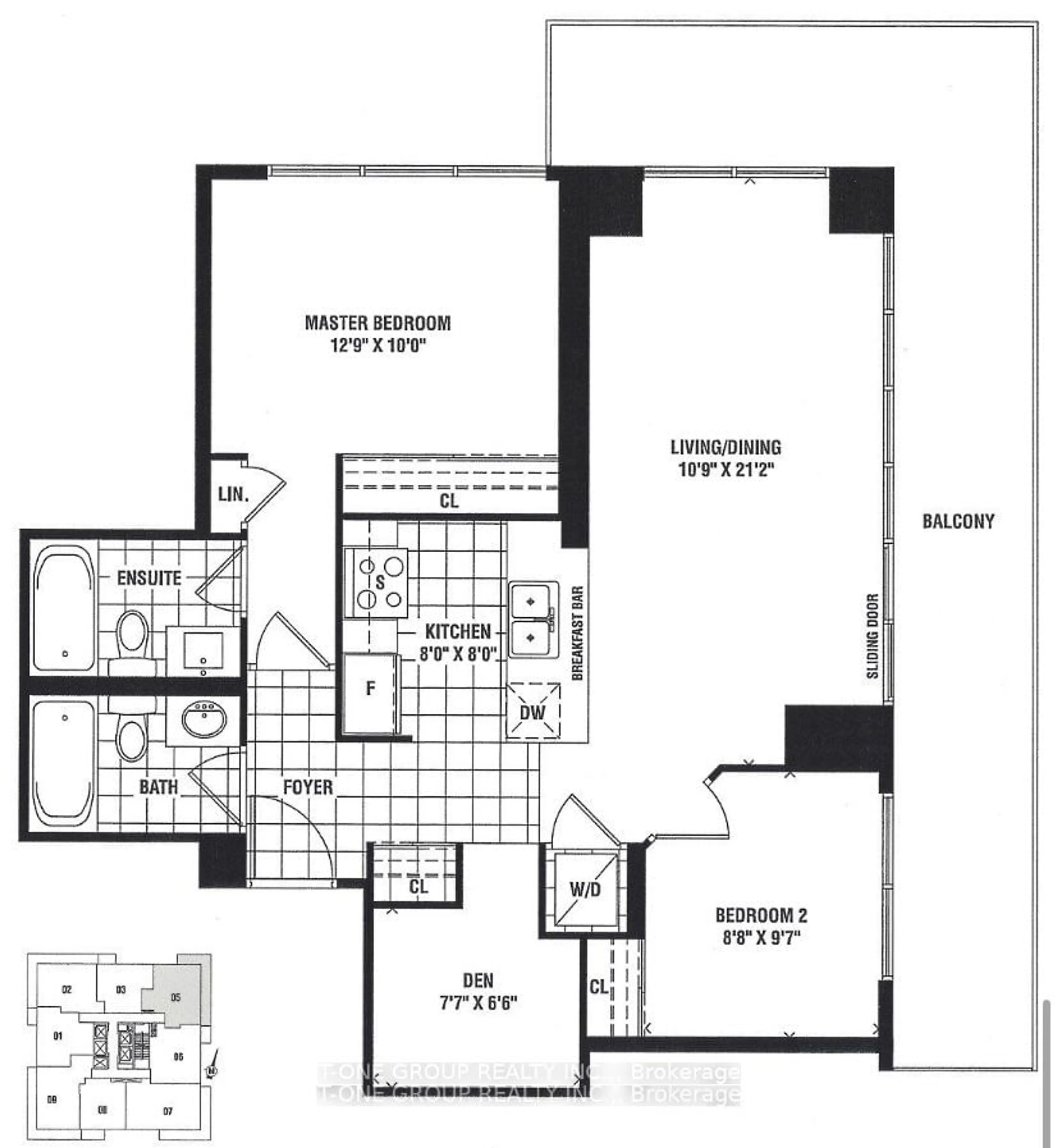 Floor plan for 825 Church St #1505, Toronto Ontario M4W 3Z4