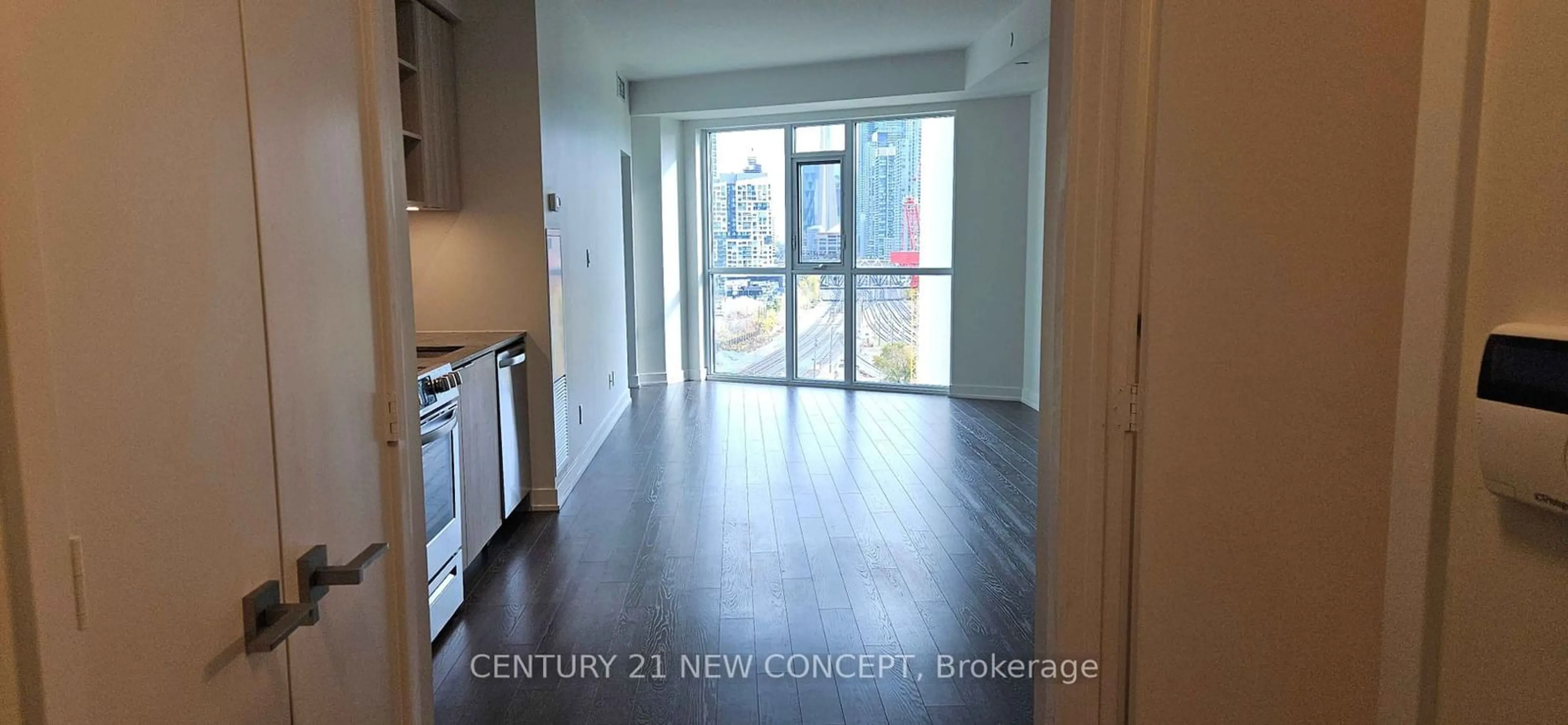 Indoor entryway, wood floors for 30 Ordnance St #910, Toronto Ontario M6K 0C8