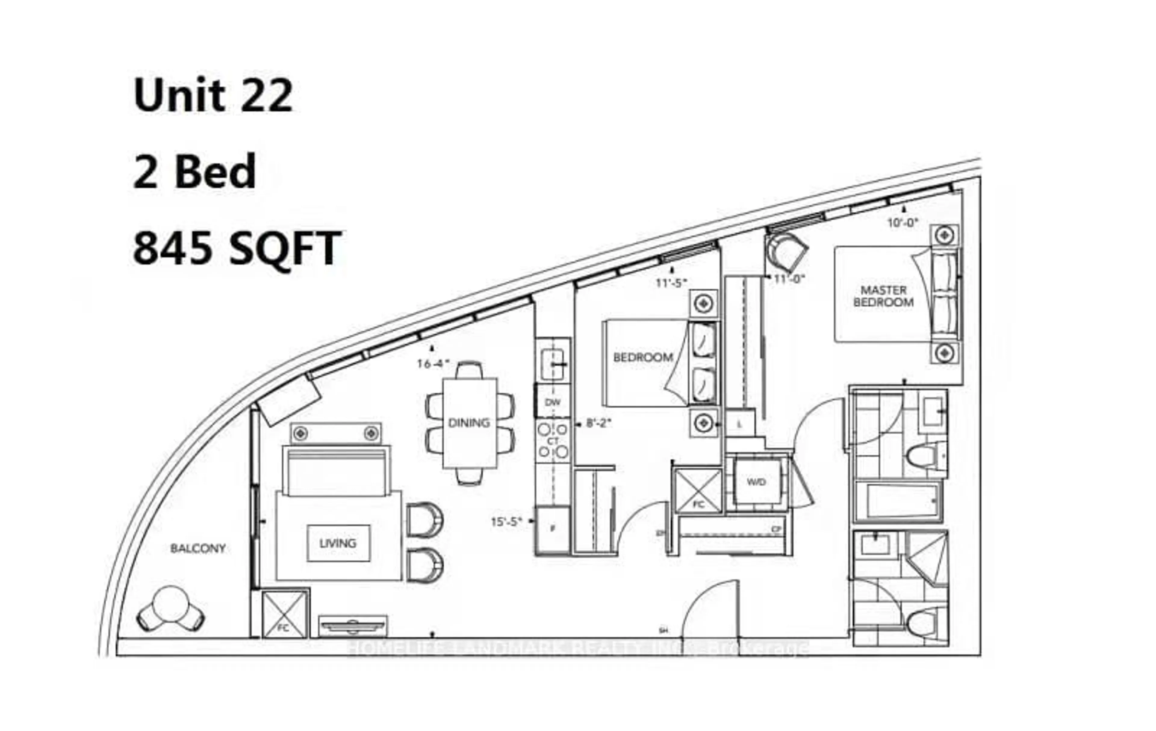 Floor plan for 585 Bloor St #1122, Toronto Ontario M4W 0B3