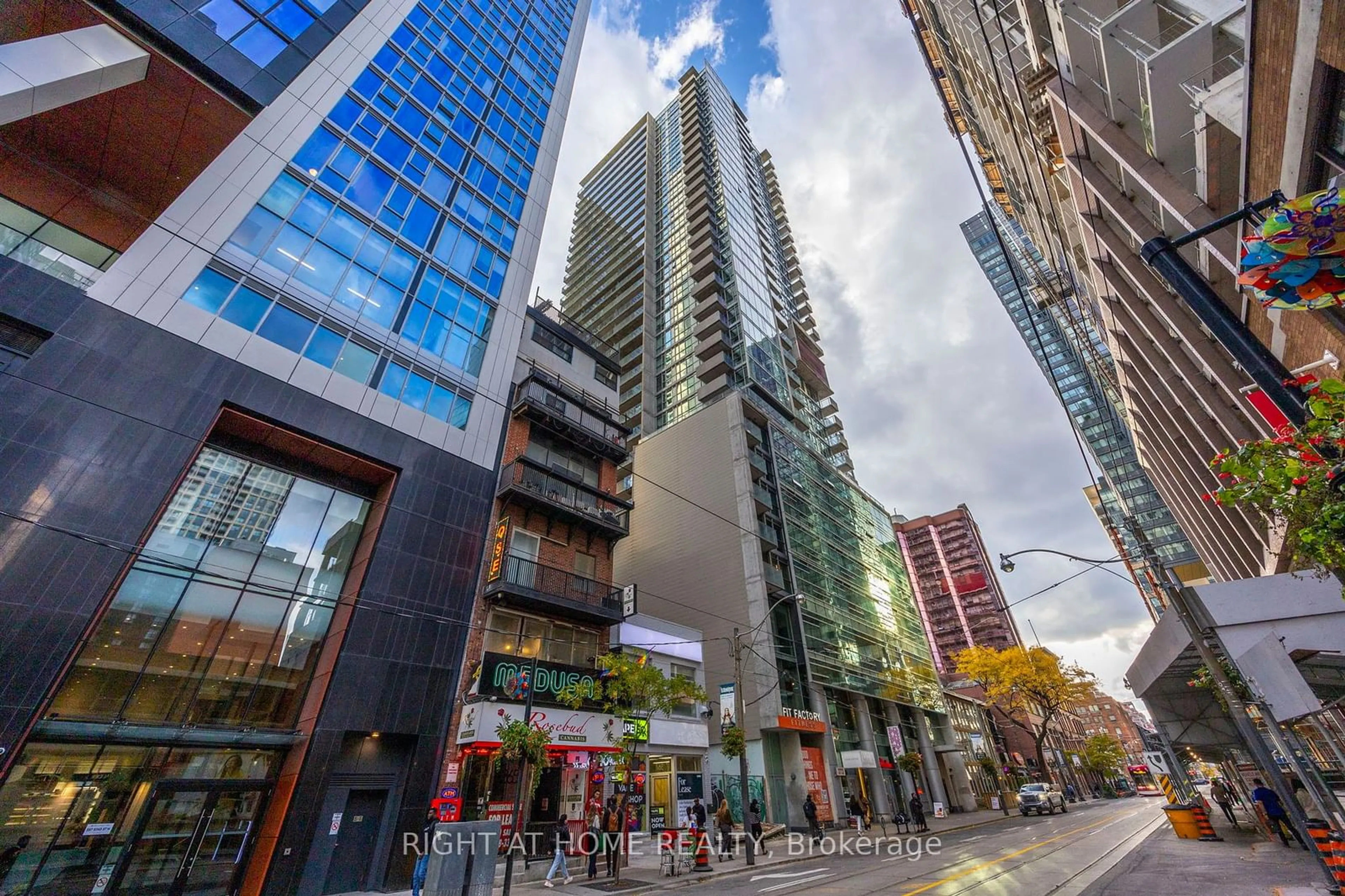 A pic from exterior of the house or condo, the street view for 375 King St #2302, Toronto Ontario M5V 1K1