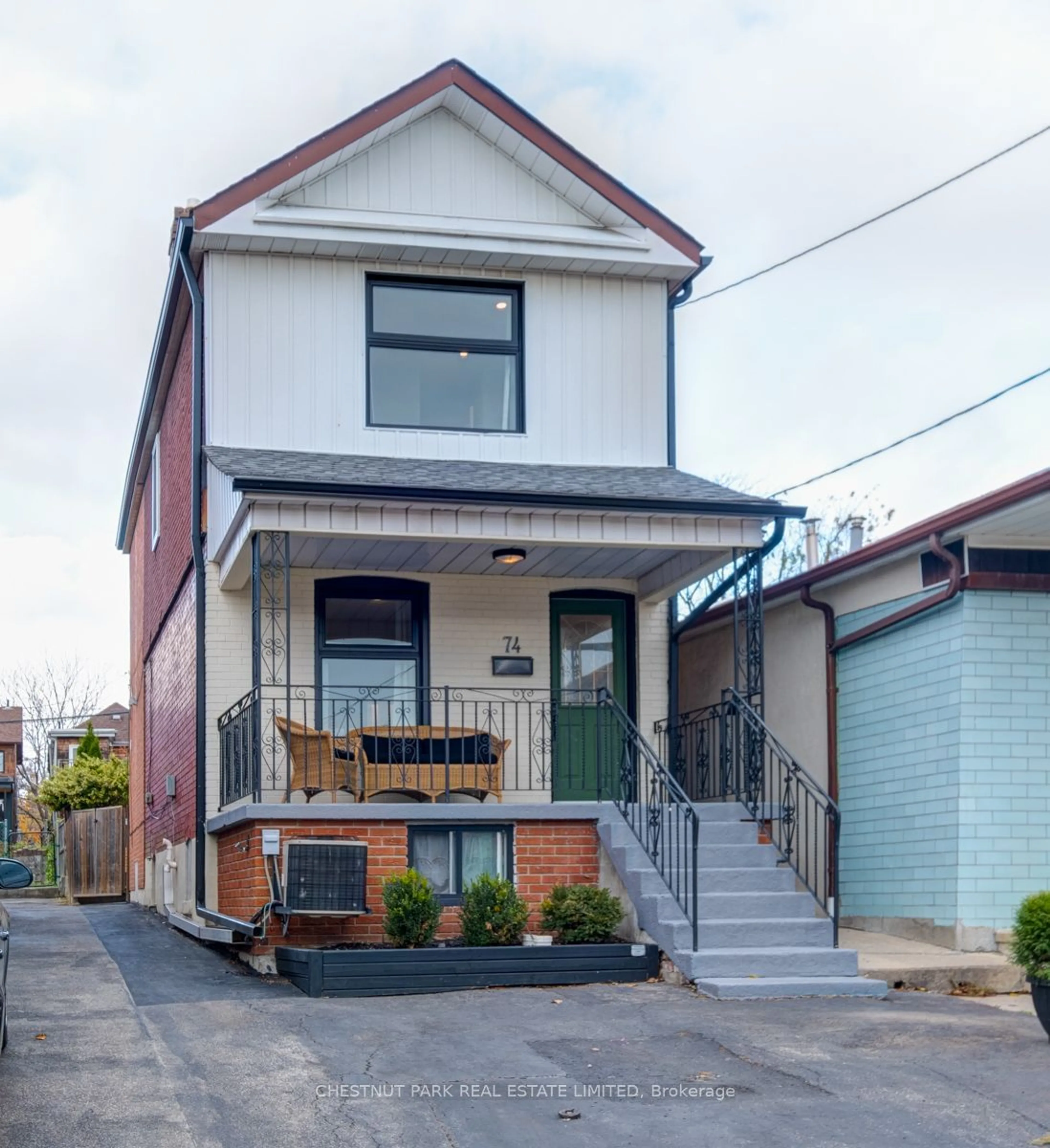 Frontside or backside of a home, the street view for 74 Earlsdale Ave, Toronto Ontario M6C 1L3