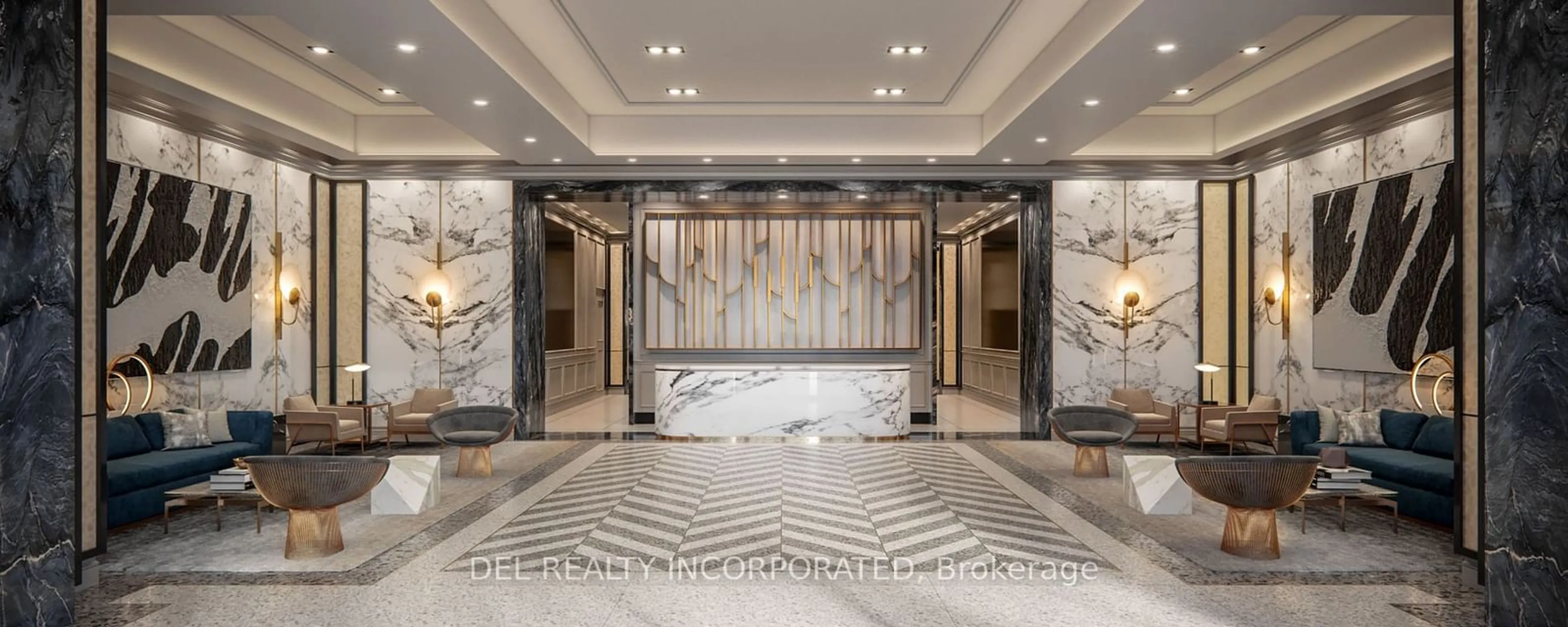 Indoor lobby, ceramic floors for 455 Wellington St #509, Toronto Ontario M5V 0V8