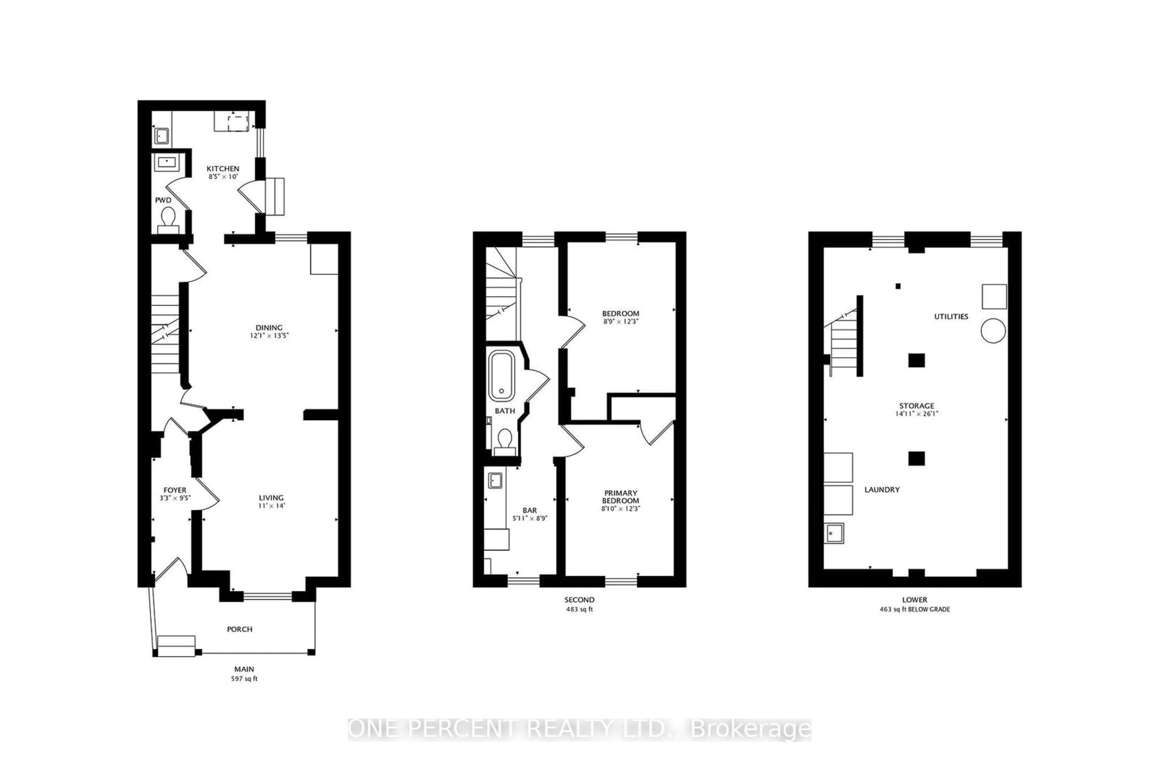 Floor plan for 825 Adelaide St, Toronto Ontario M6J 1B5