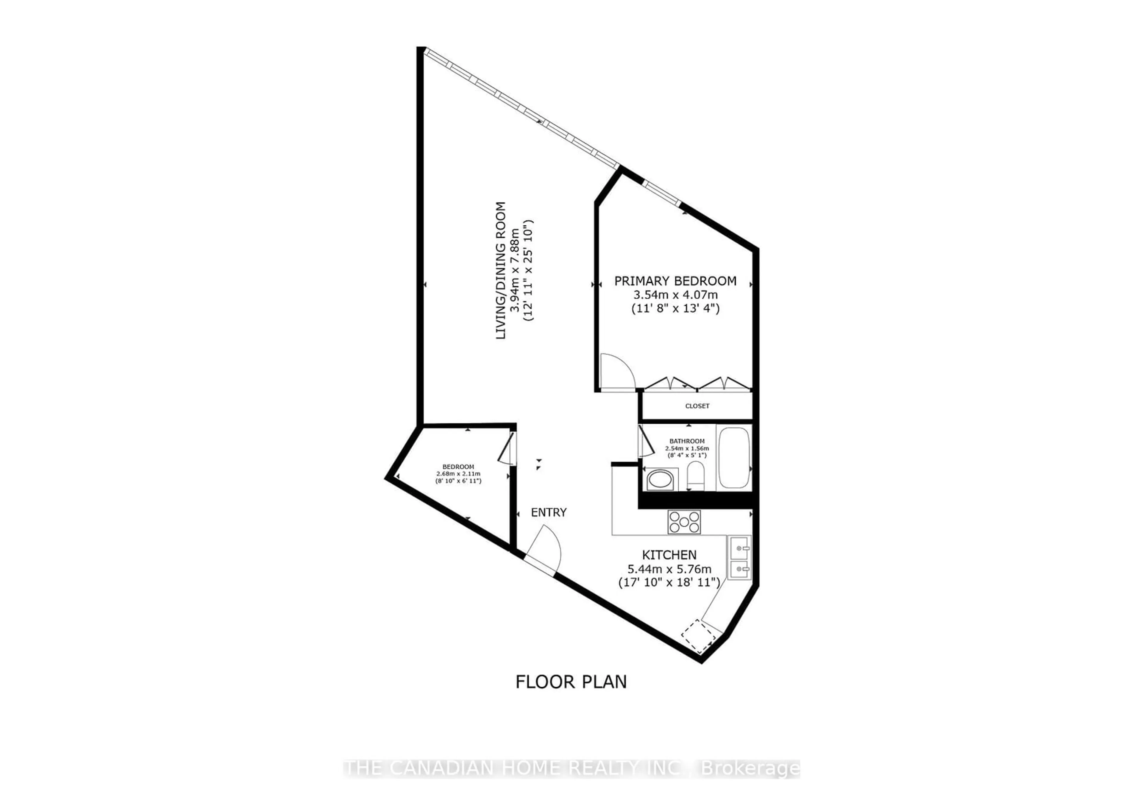 Floor plan for 260 Queens Quay #1304, Toronto Ontario M5J 2N3