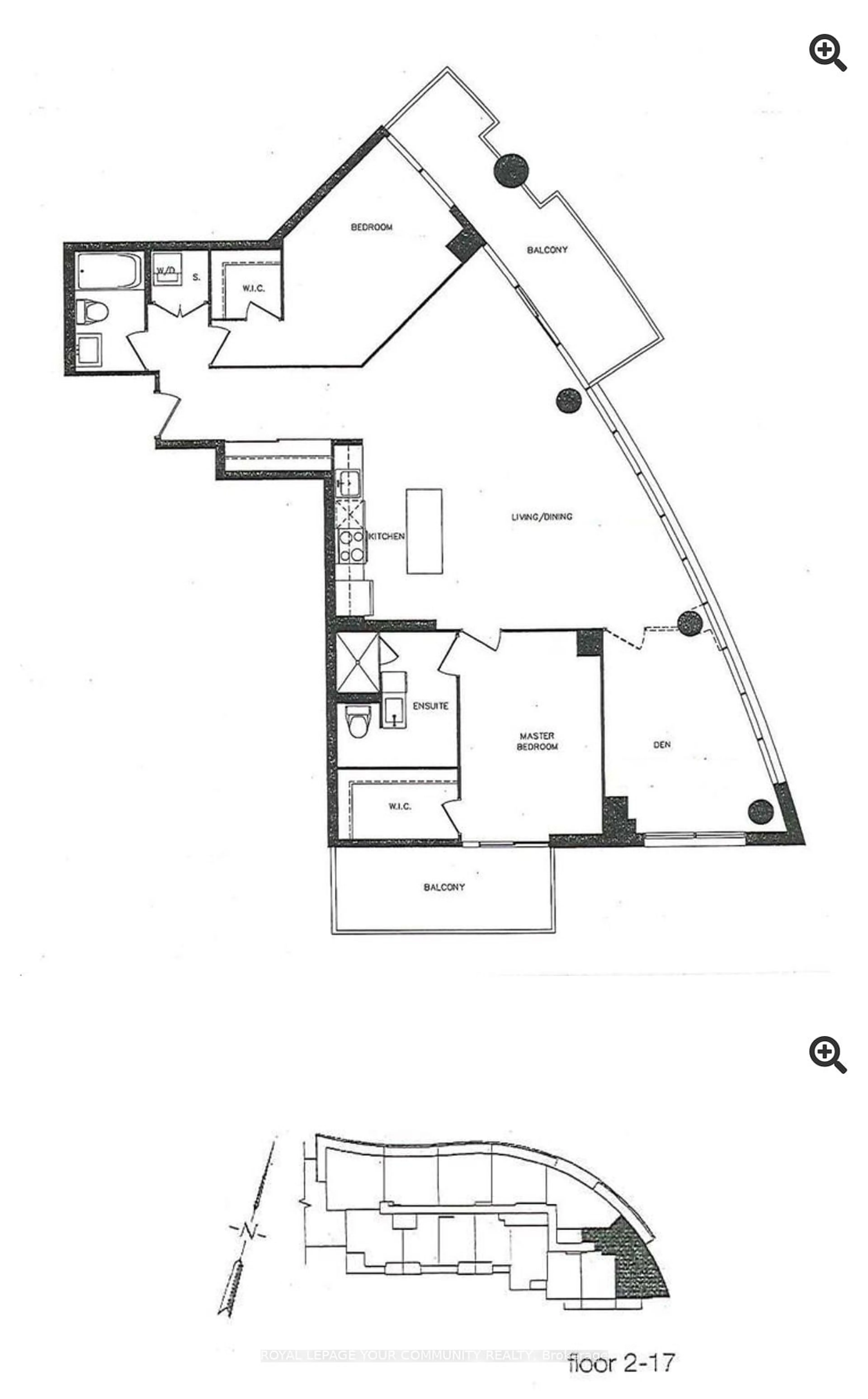 Floor plan for 35 Brian Peck Cres #807, Toronto Ontario M4G 0A5