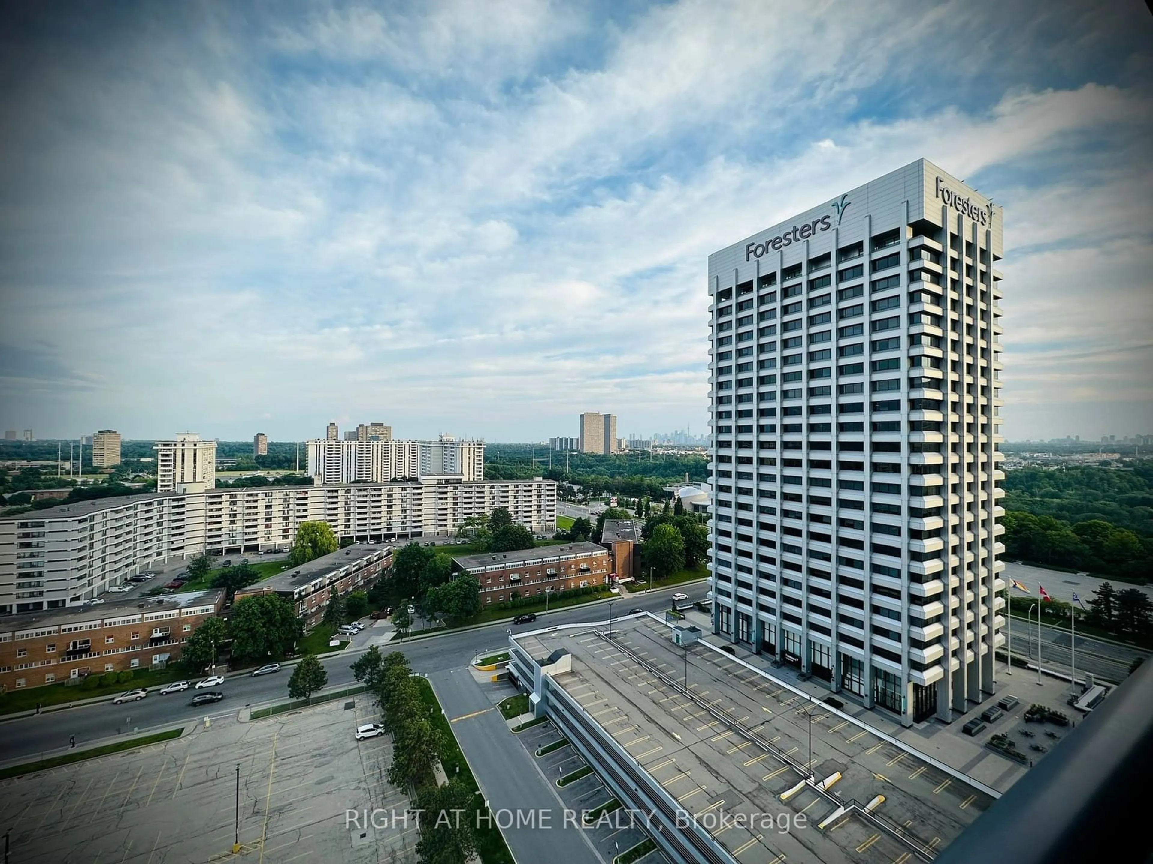 A pic from exterior of the house or condo, the view of city buildings for 2 Sonic Way #1708, Toronto Ontario M3C 0P2