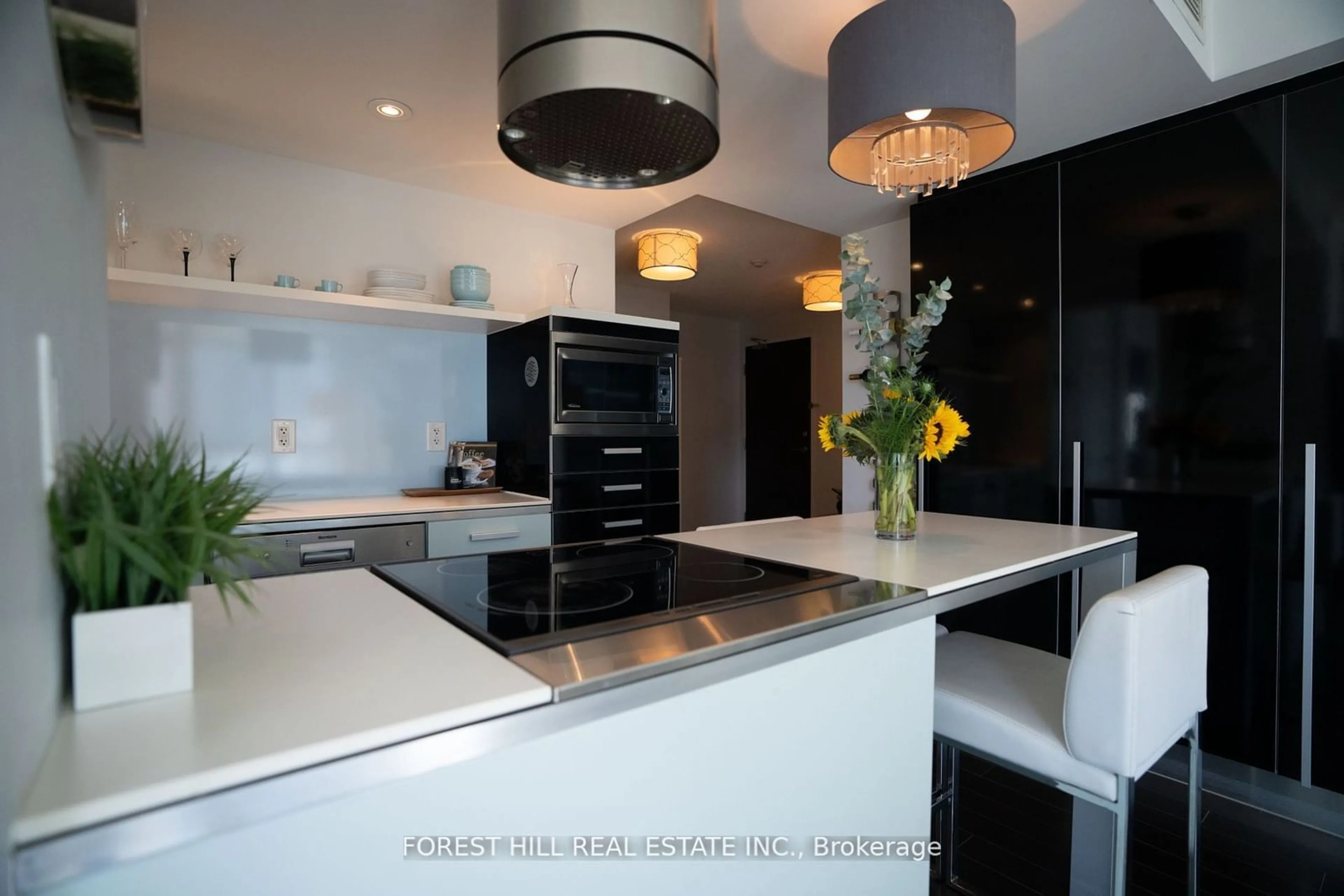 Contemporary kitchen, ceramic floors for 38 Dan Leckie Way #1607, Toronto Ontario M5V 2V6