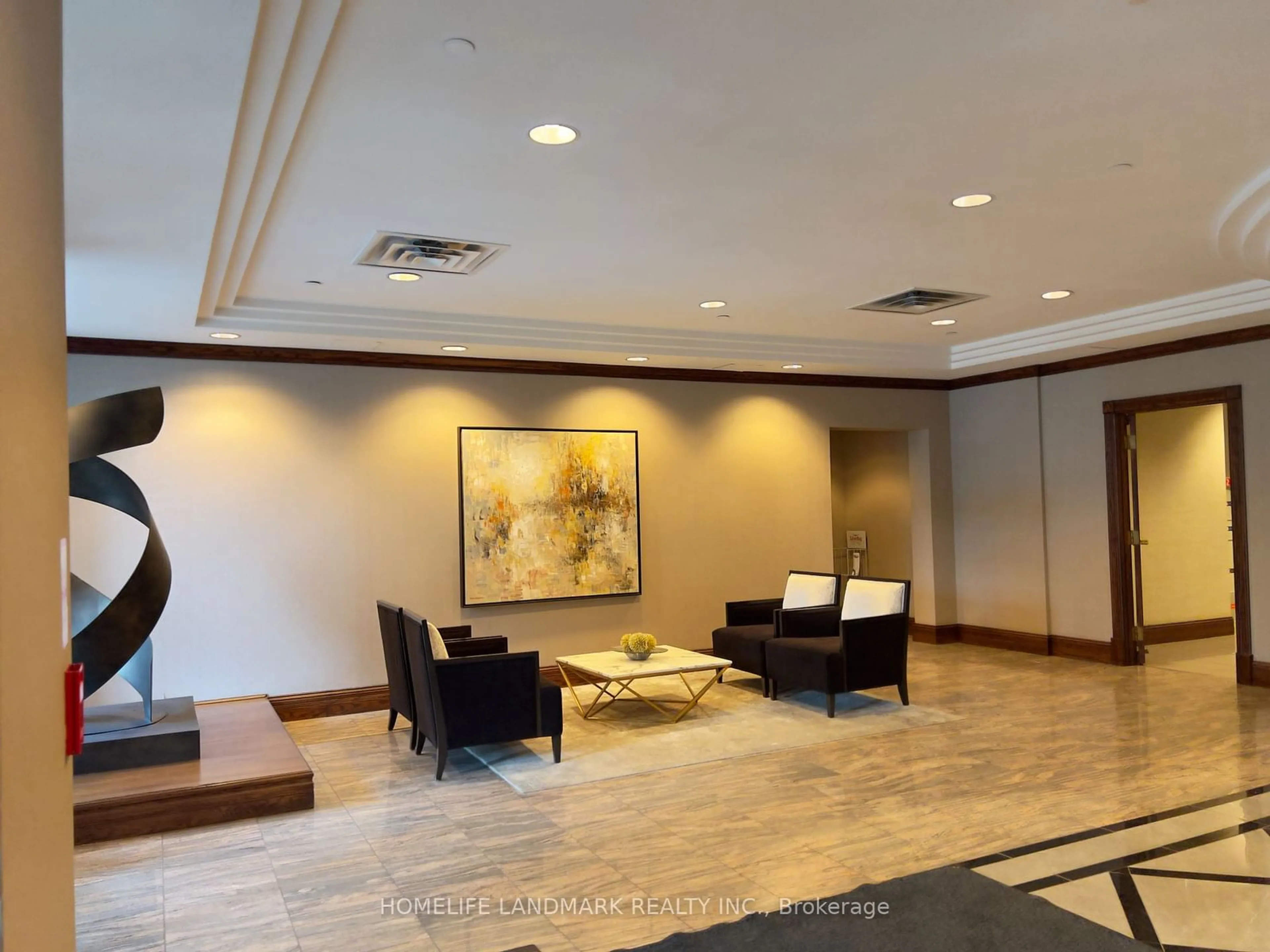 Indoor lobby, wood floors for 3 Pemberton Ave #2106, Toronto Ontario M2M 4M1