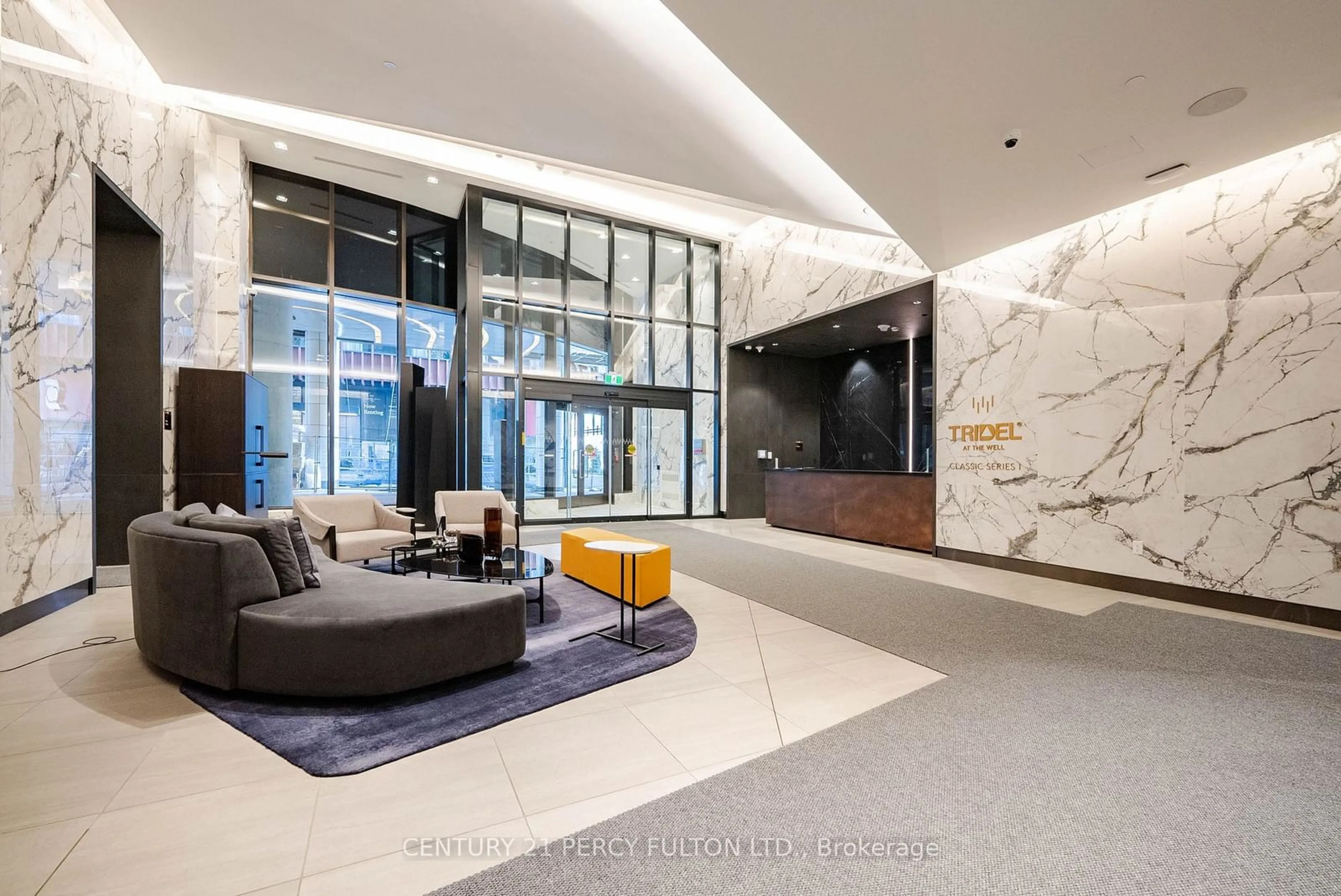 Indoor lobby, cement floor for 470 Front St #1301, Toronto Ontario M5V 0V6