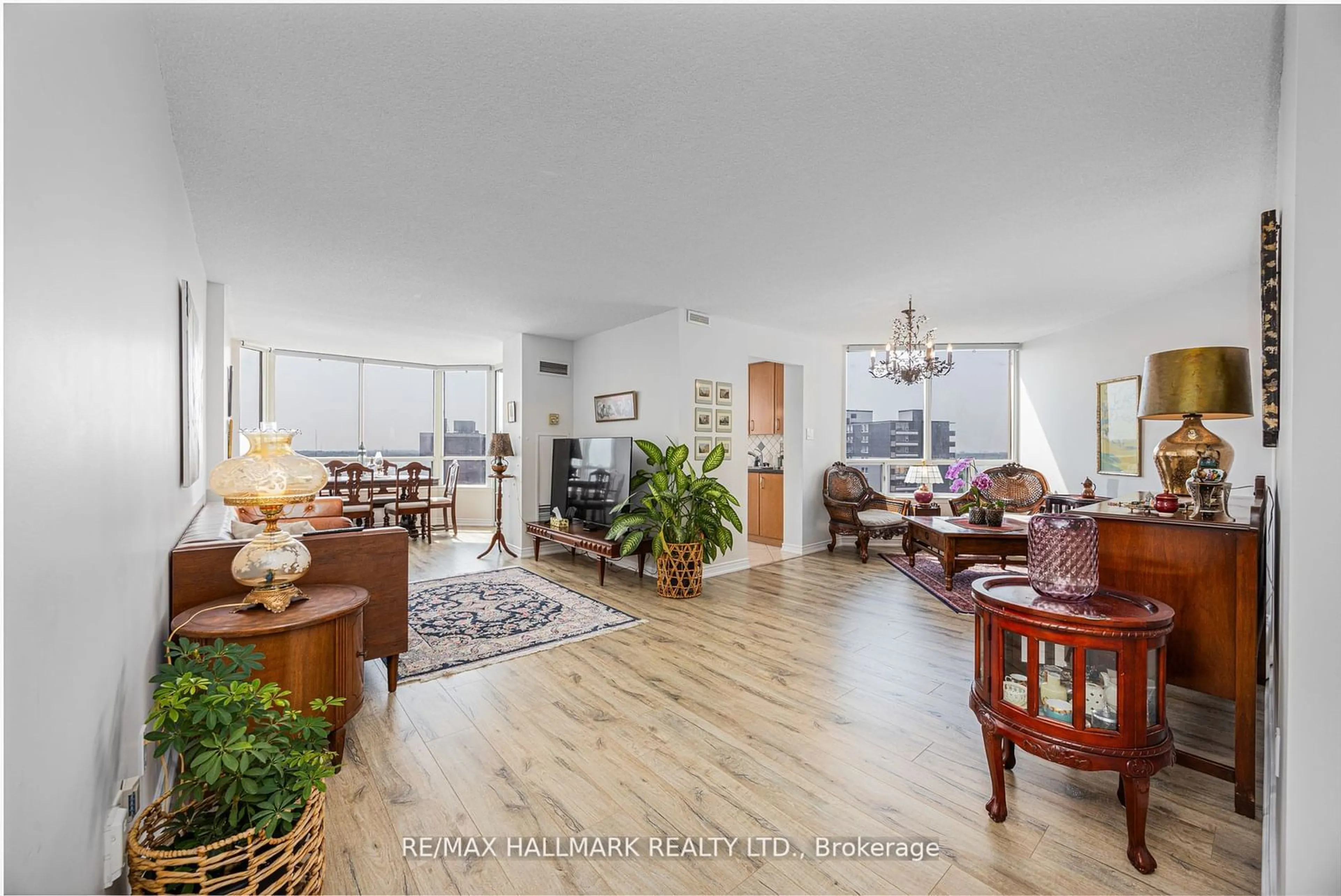 Living room, wood floors for 1101 Steeles Ave #Ph210, Toronto Ontario M2R 3W5