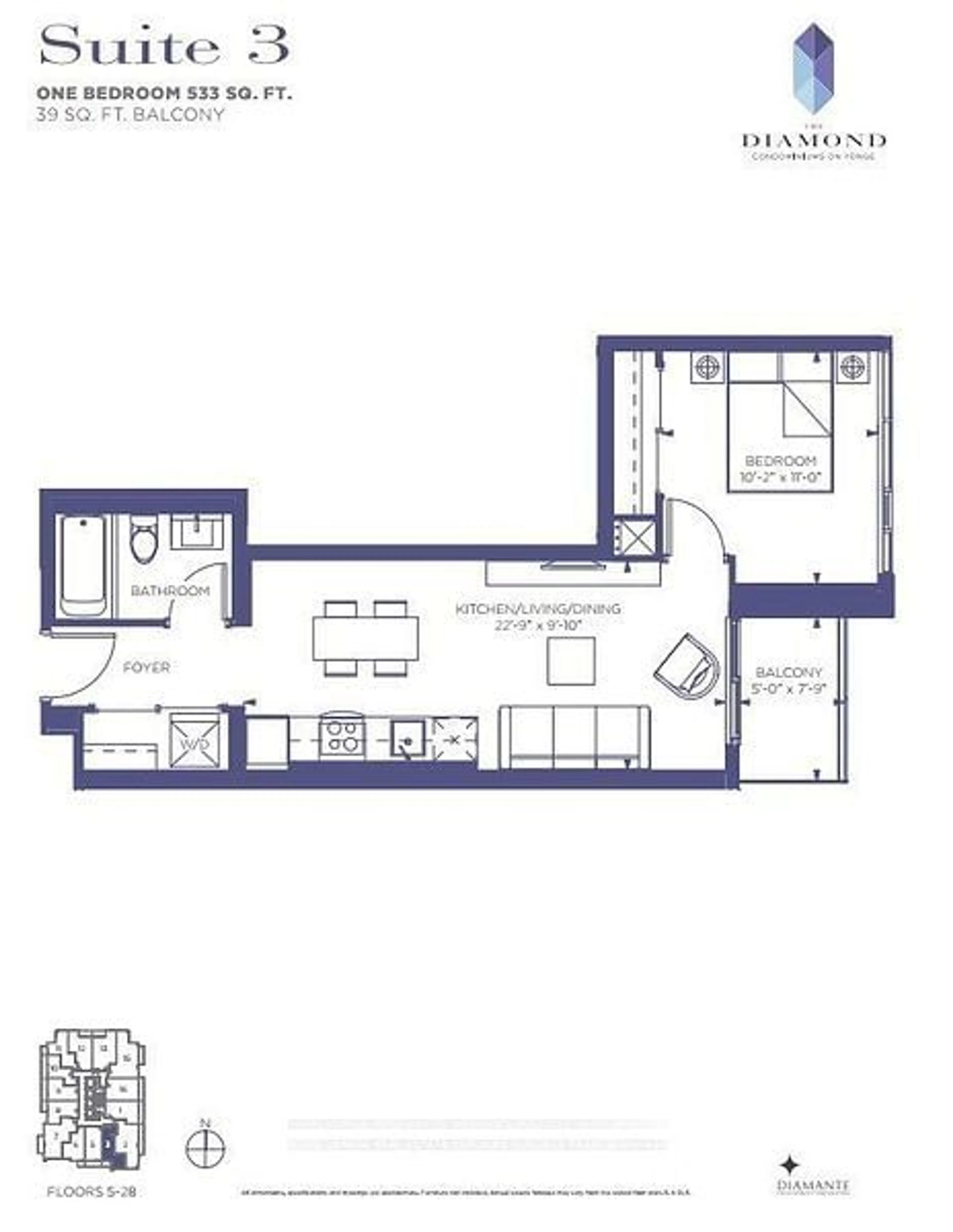 Floor plan for 75 Canterbury Pl #703, Toronto Ontario M2N 2N1