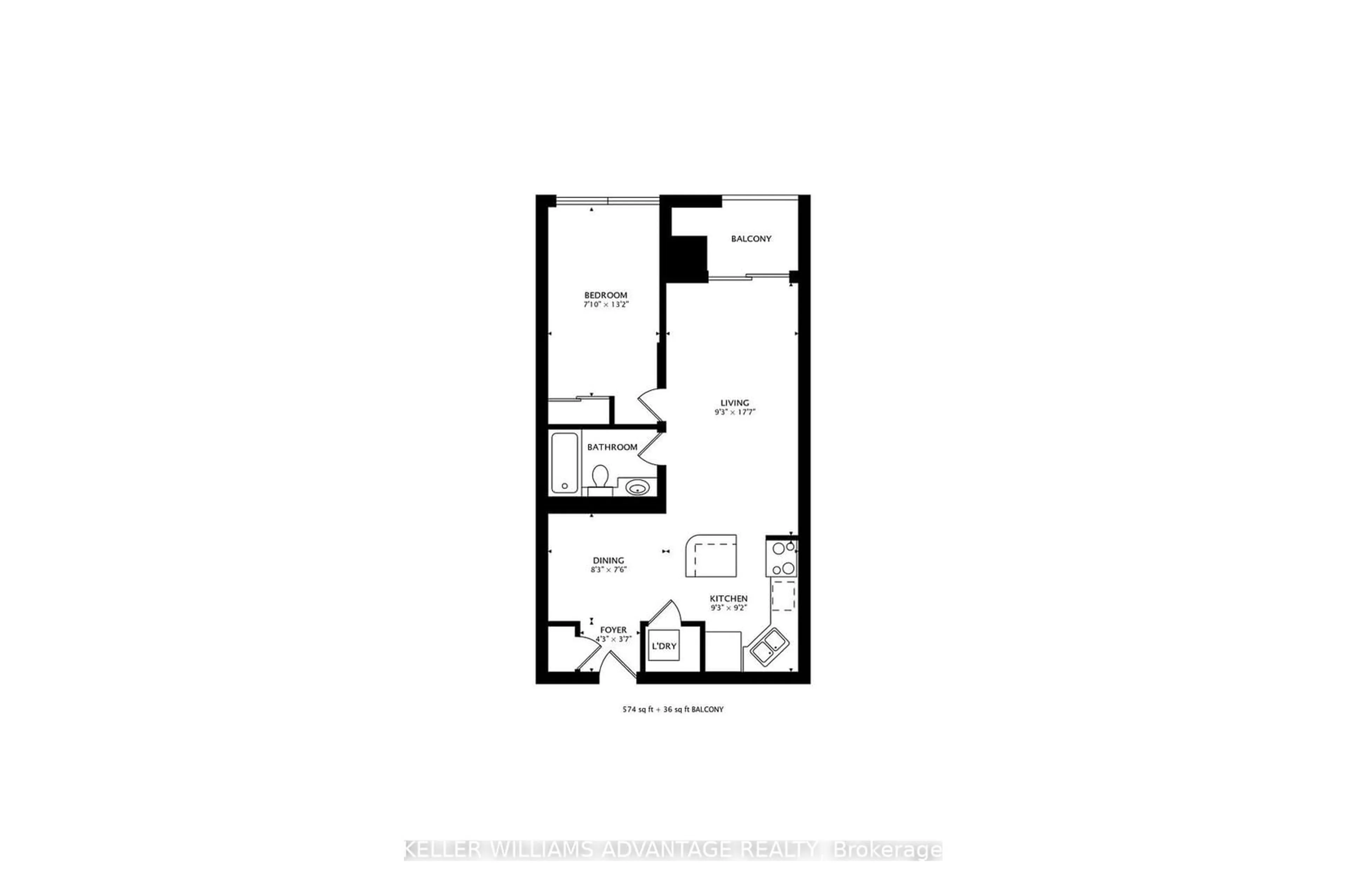 Floor plan for 270 Wellington St #521, Toronto Ontario M5V 3P5