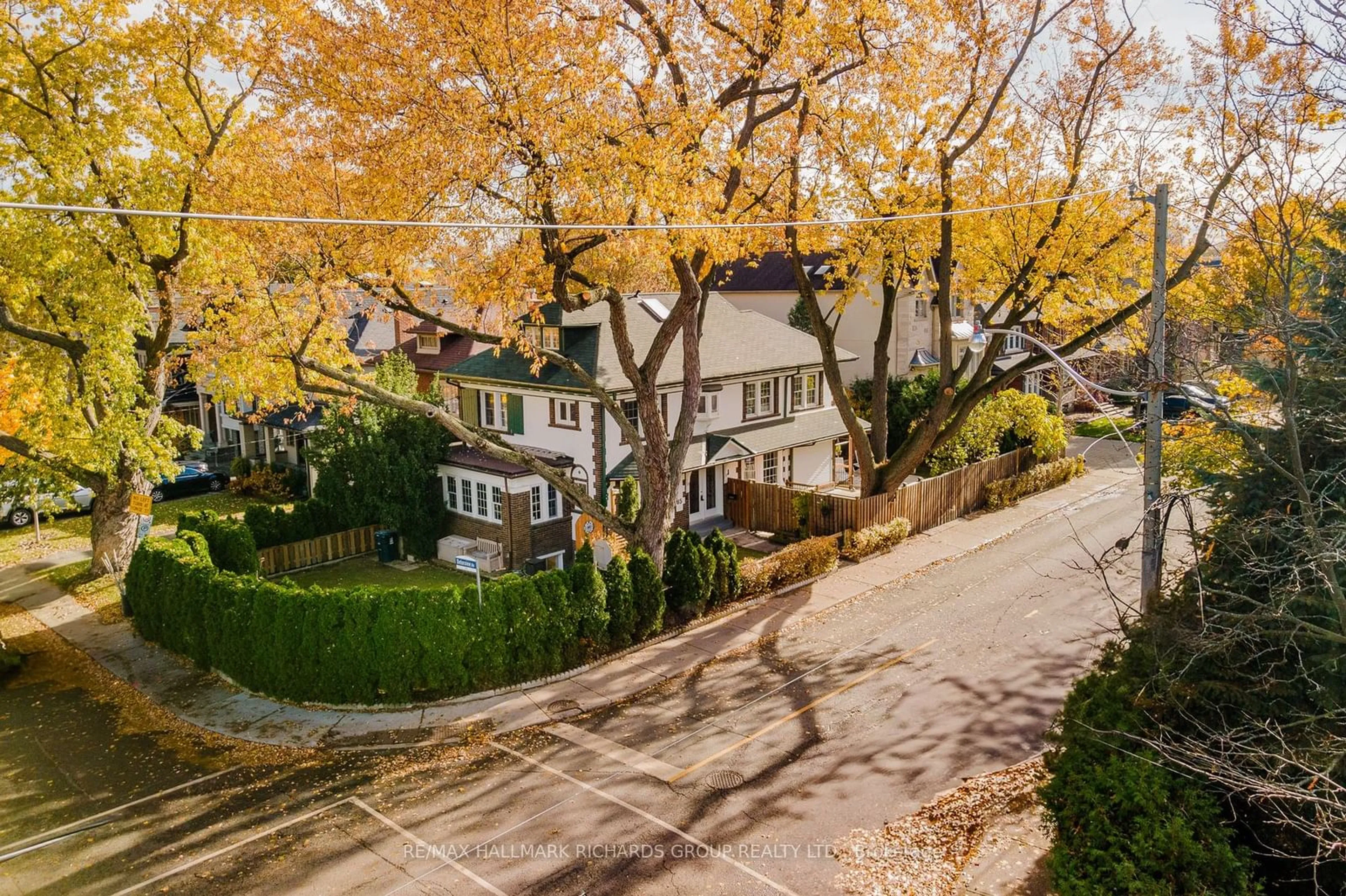 A pic from exterior of the house or condo, the street view for 85 Deloraine Ave, Toronto Ontario M5M 2A8