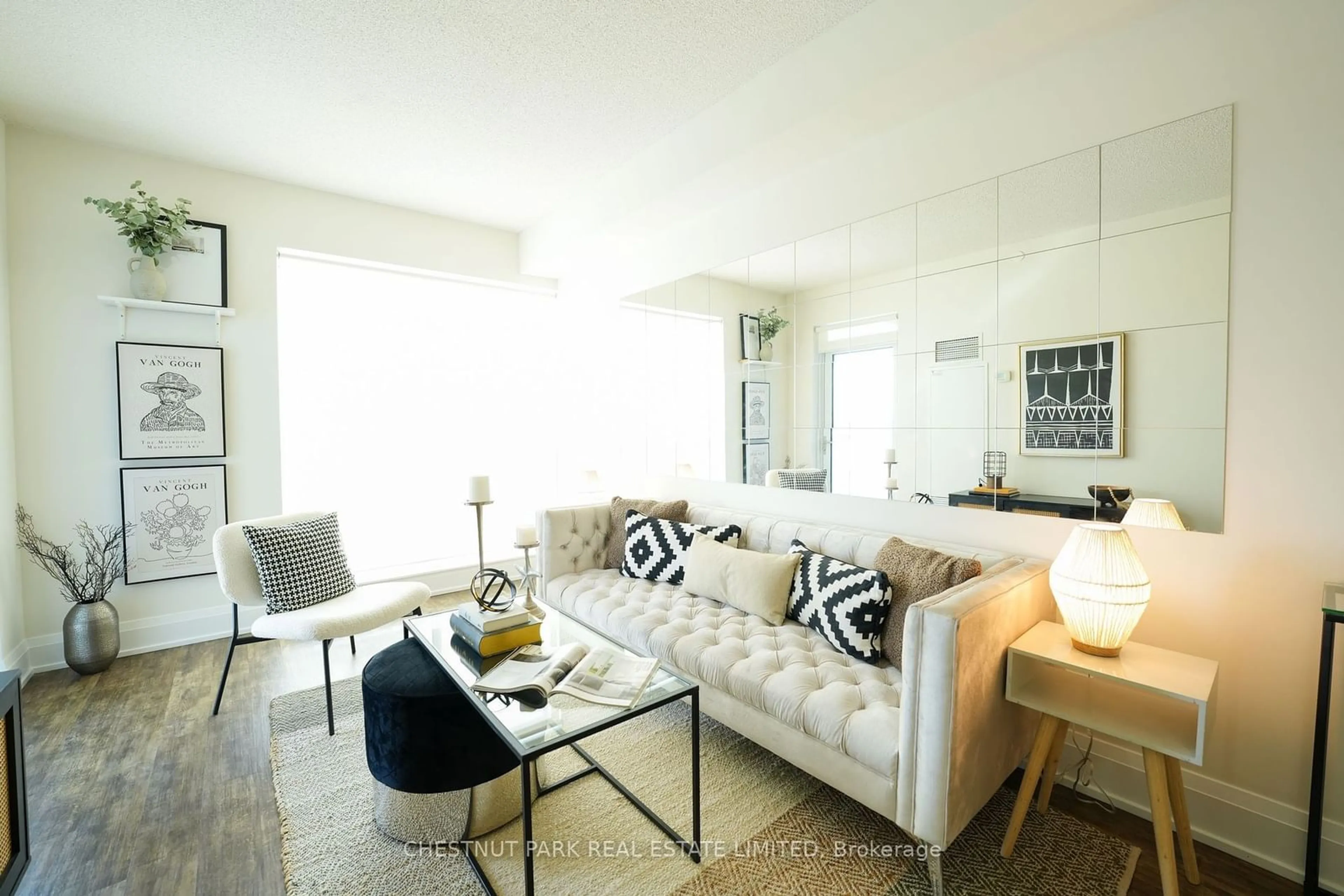 Living room, wood floors for 120 Harrison Garden Blvd #1305, Toronto Ontario M2N 0H1