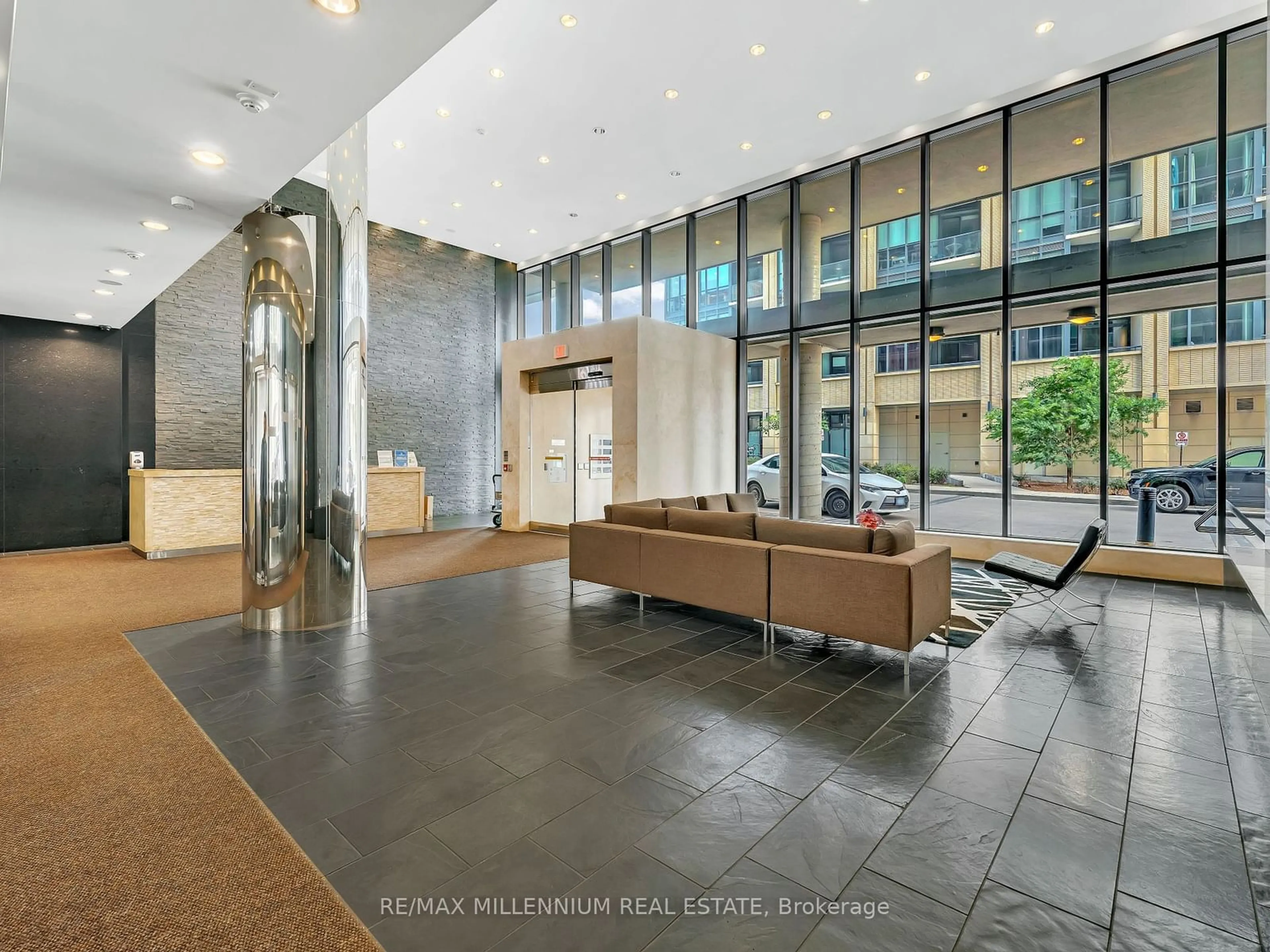 Indoor lobby, cement floor for 55 East Liberty St #1404, Toronto Ontario M6K 3P9