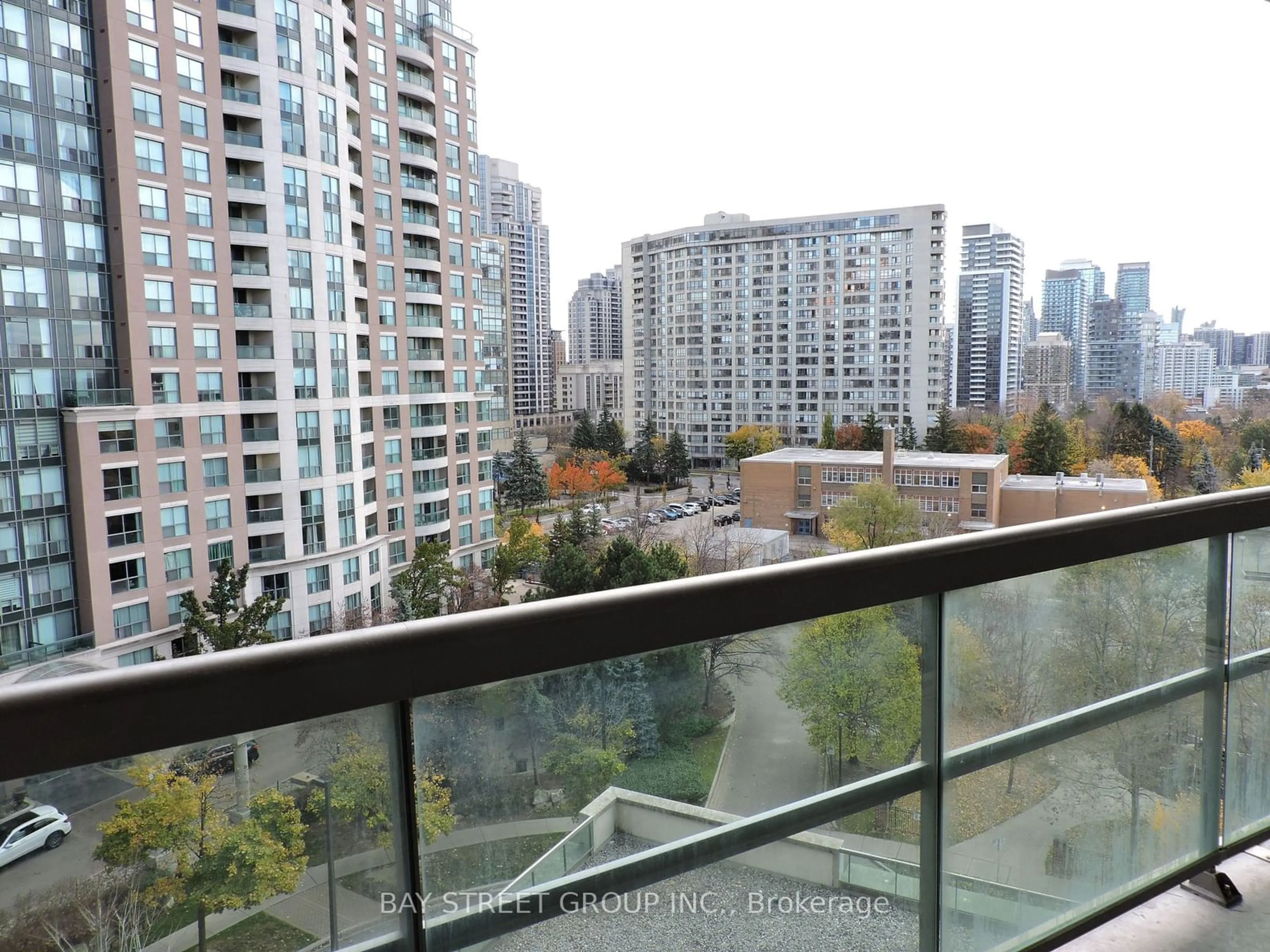 Balcony in the apartment, the view of city buildings for 503 Beecroft Rd #905, Toronto Ontario M2N 0A3