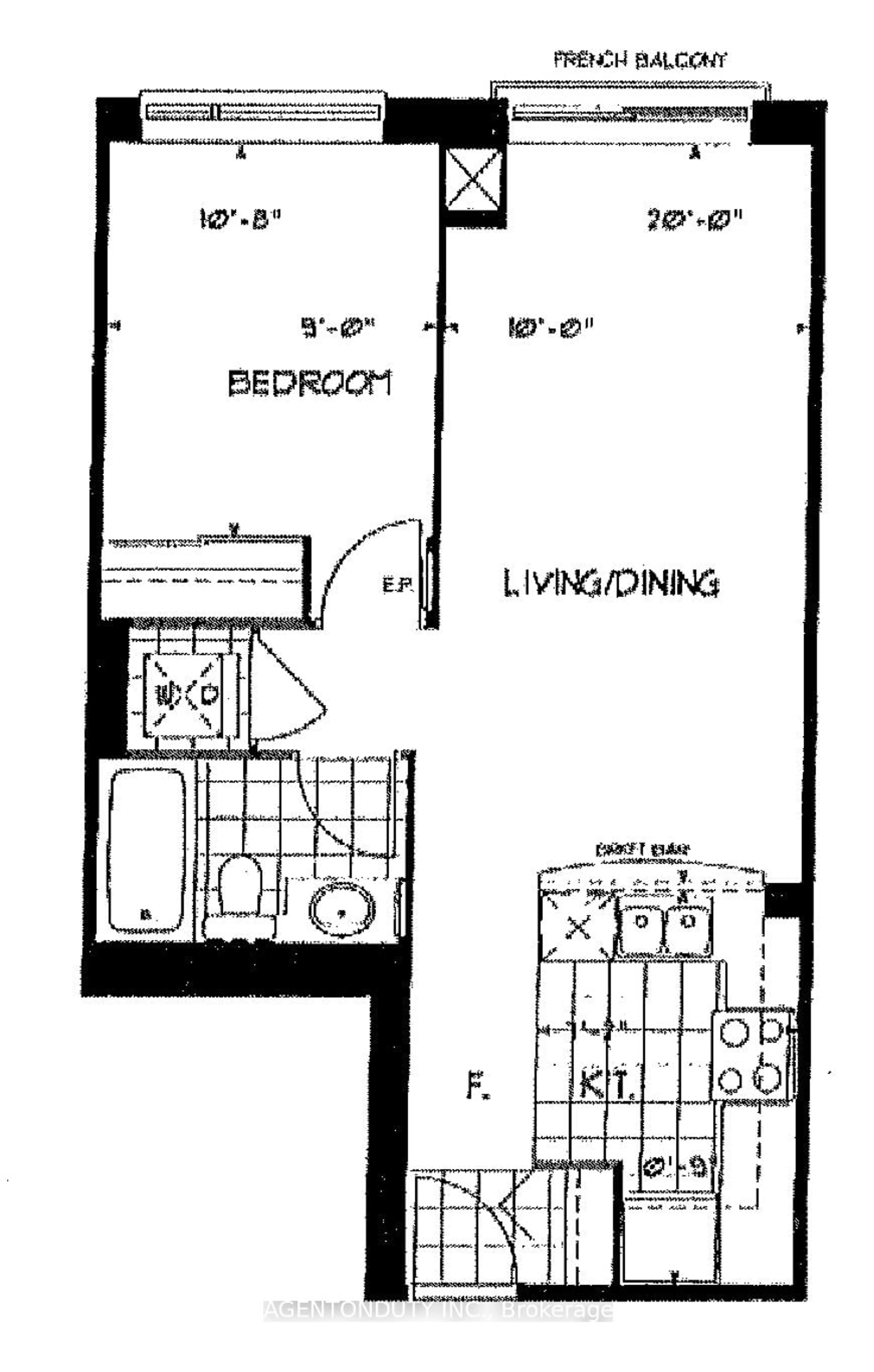 Floor plan for 109 Front St #1122, Toronto Ontario M5A 4P7