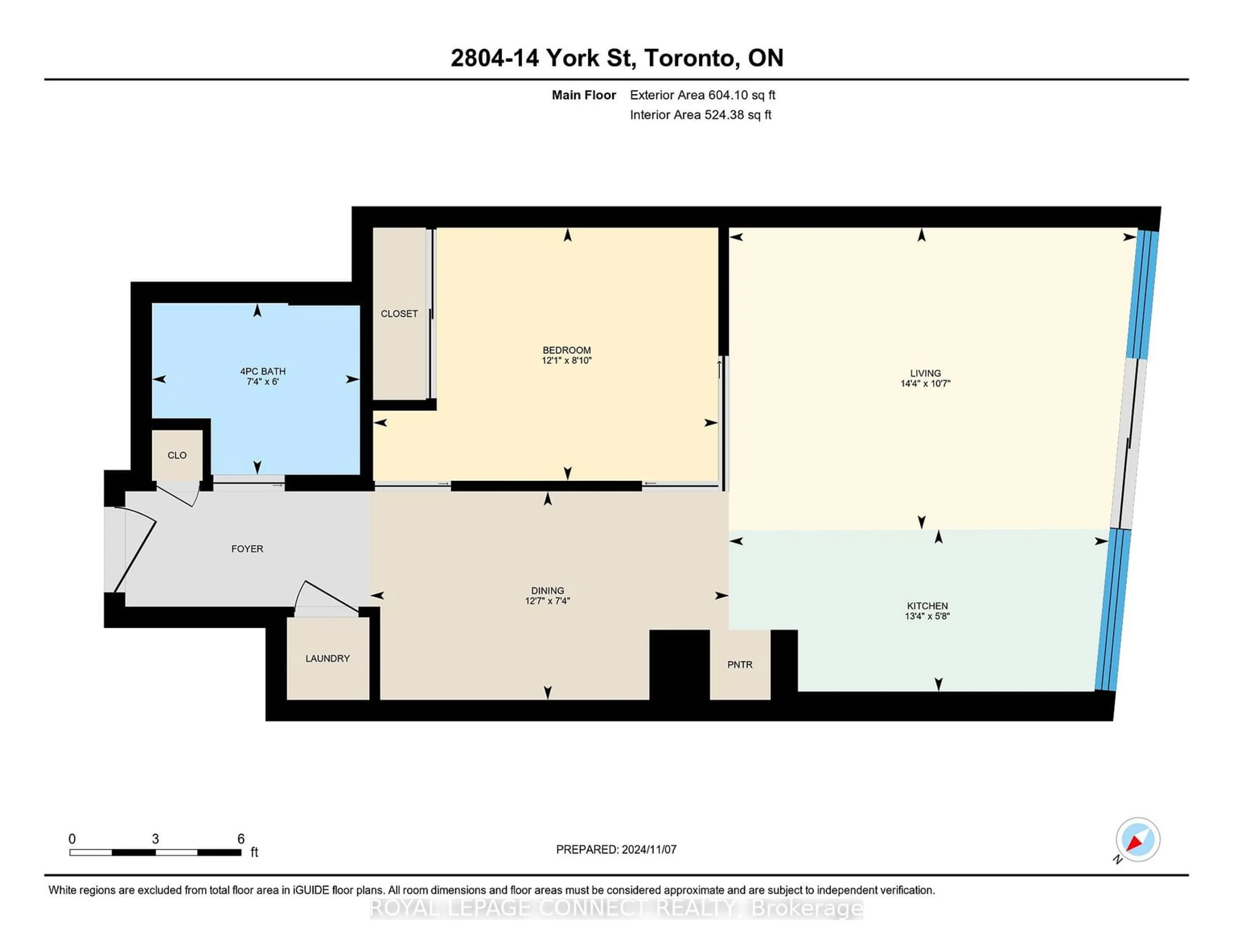 Floor plan for 14 York St #2804, Toronto Ontario M5J 0B1