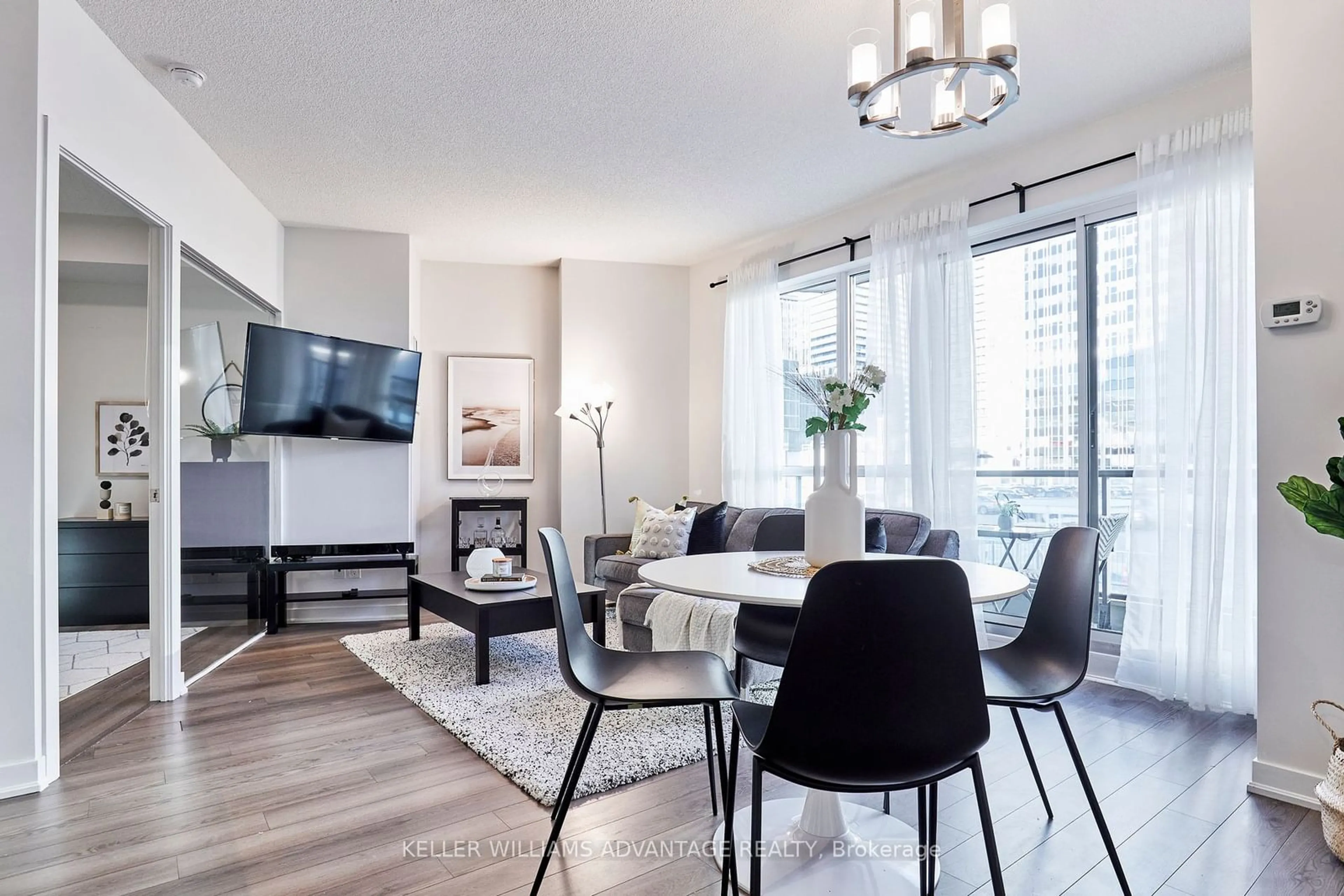 Living room, wood floors for 60 Berwick Ave #515, Toronto Ontario M5P 0A3