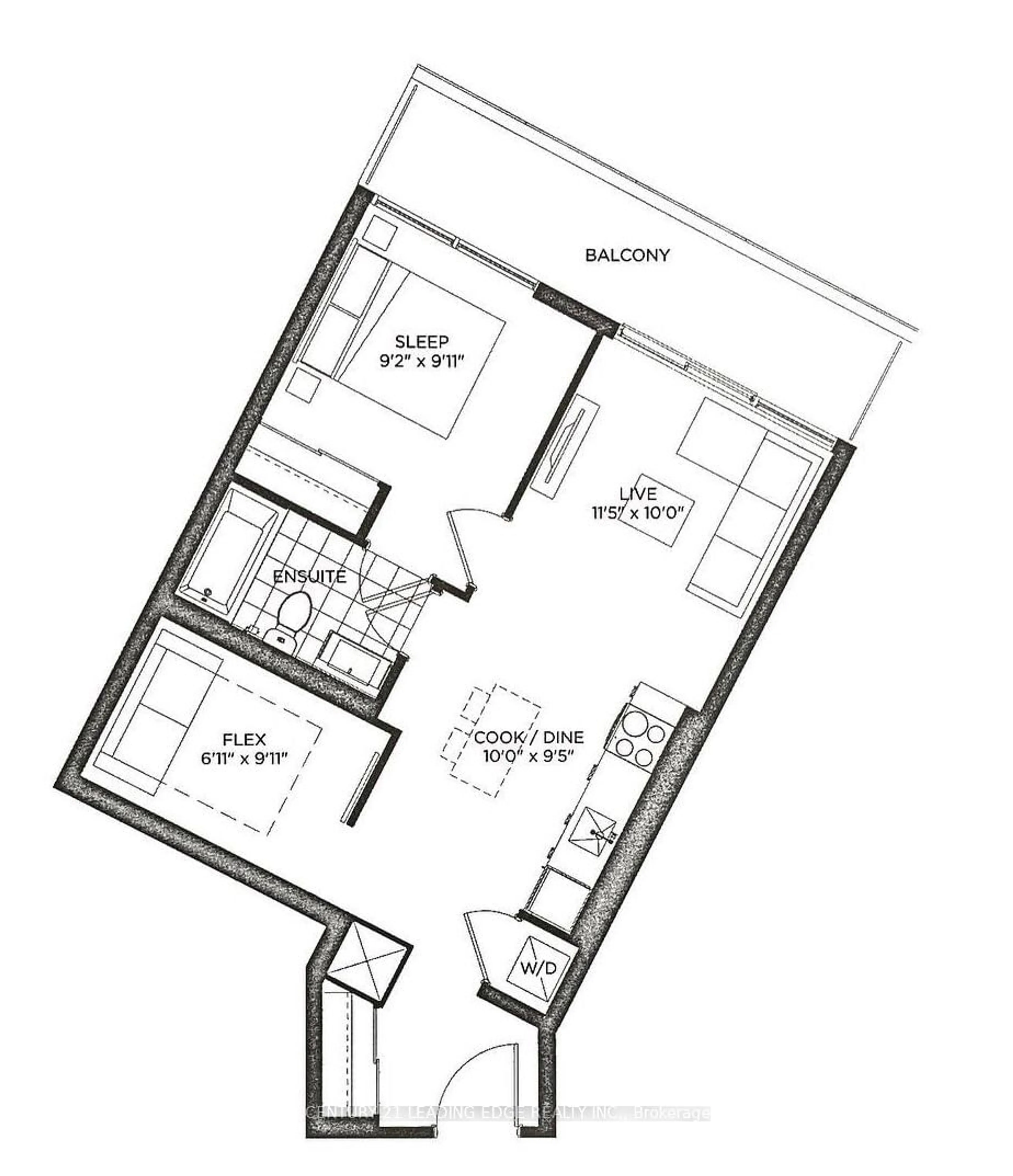 Floor plan for 135 East Liberty St #1107, Toronto Ontario M6K 3K4