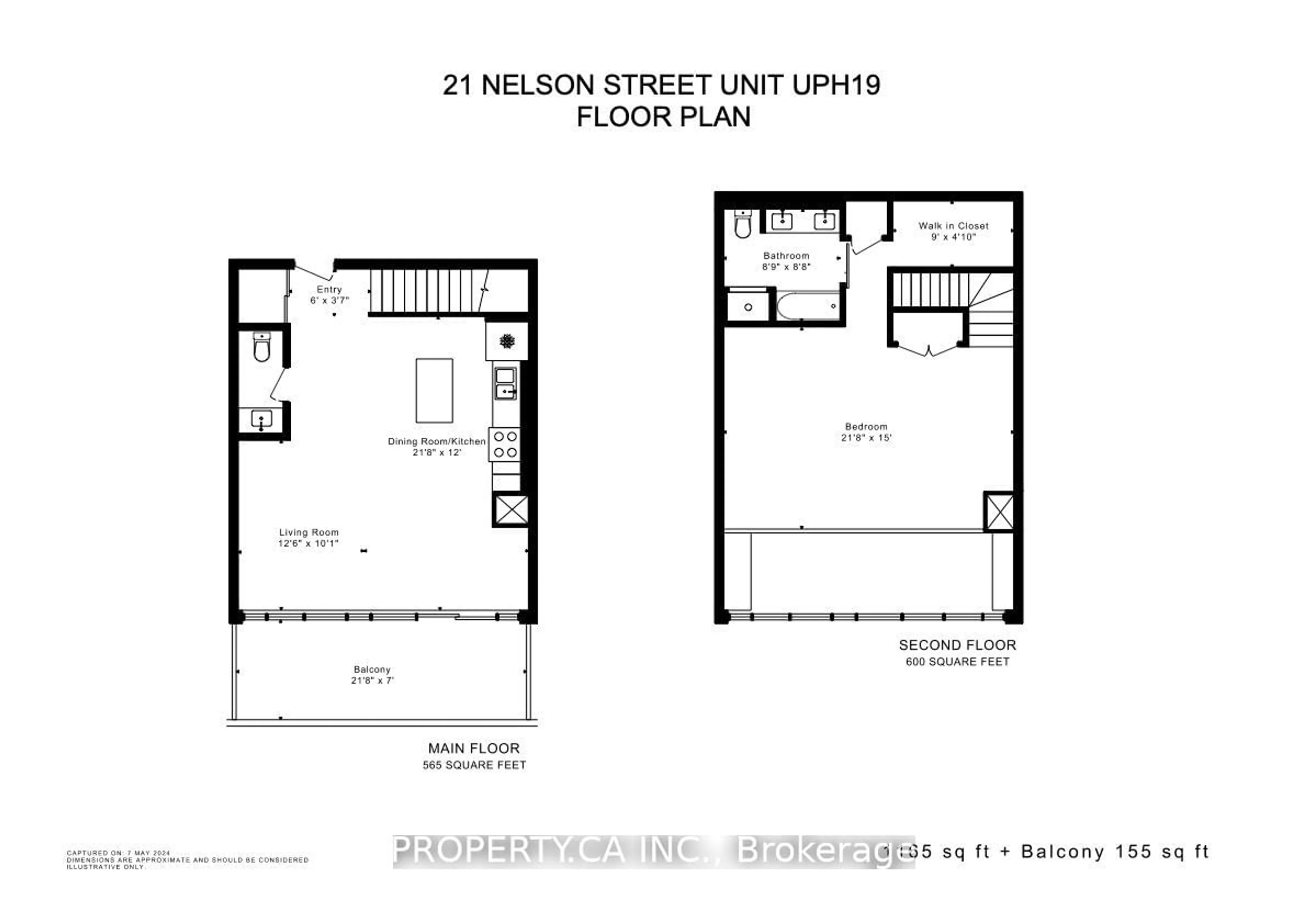 Floor plan for 21 Nelson St #UPH19, Toronto Ontario M5V 3H9