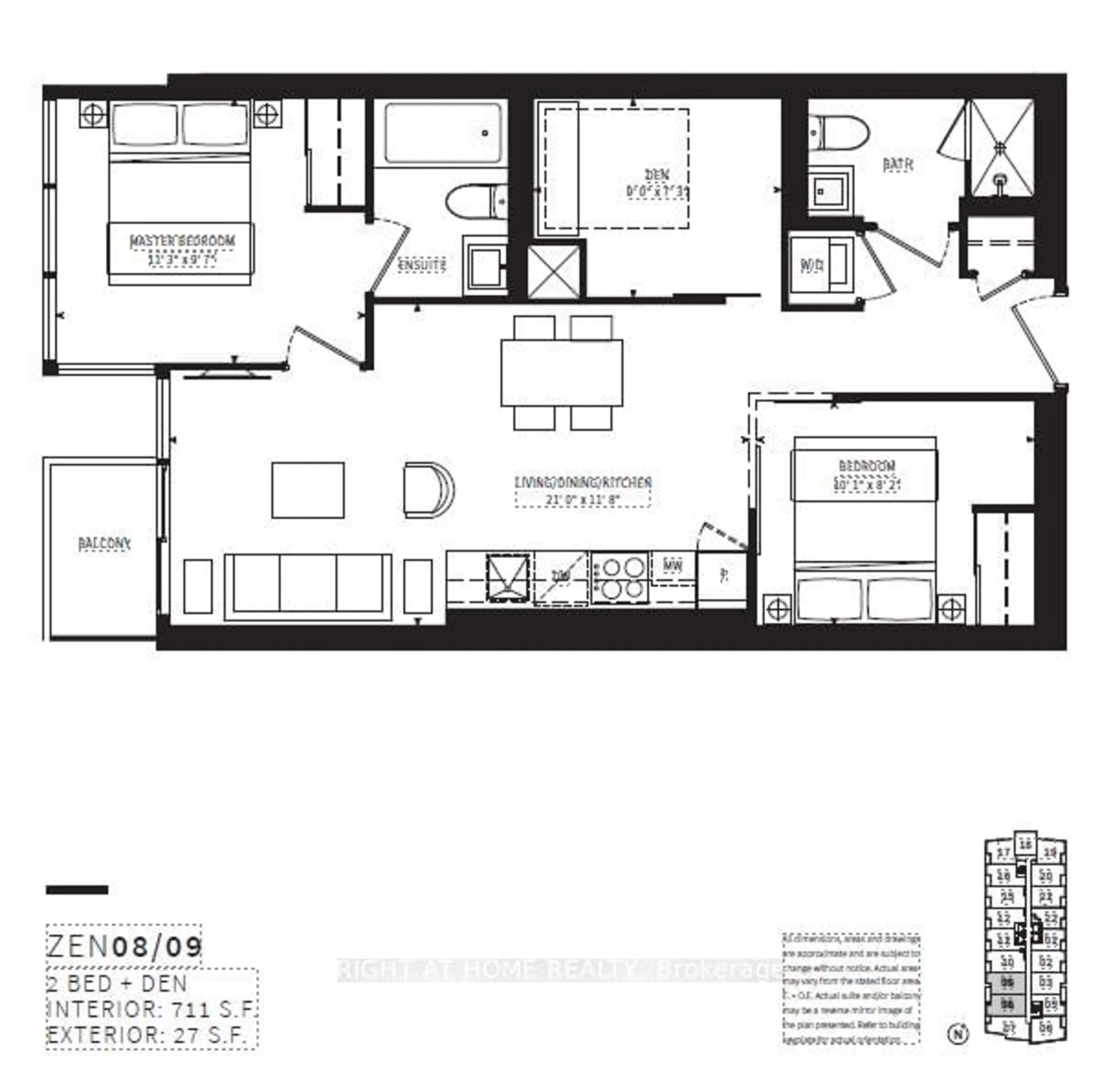 Floor plan for 19 Western Battery Rd #3009, Toronto Ontario M6K 0E3